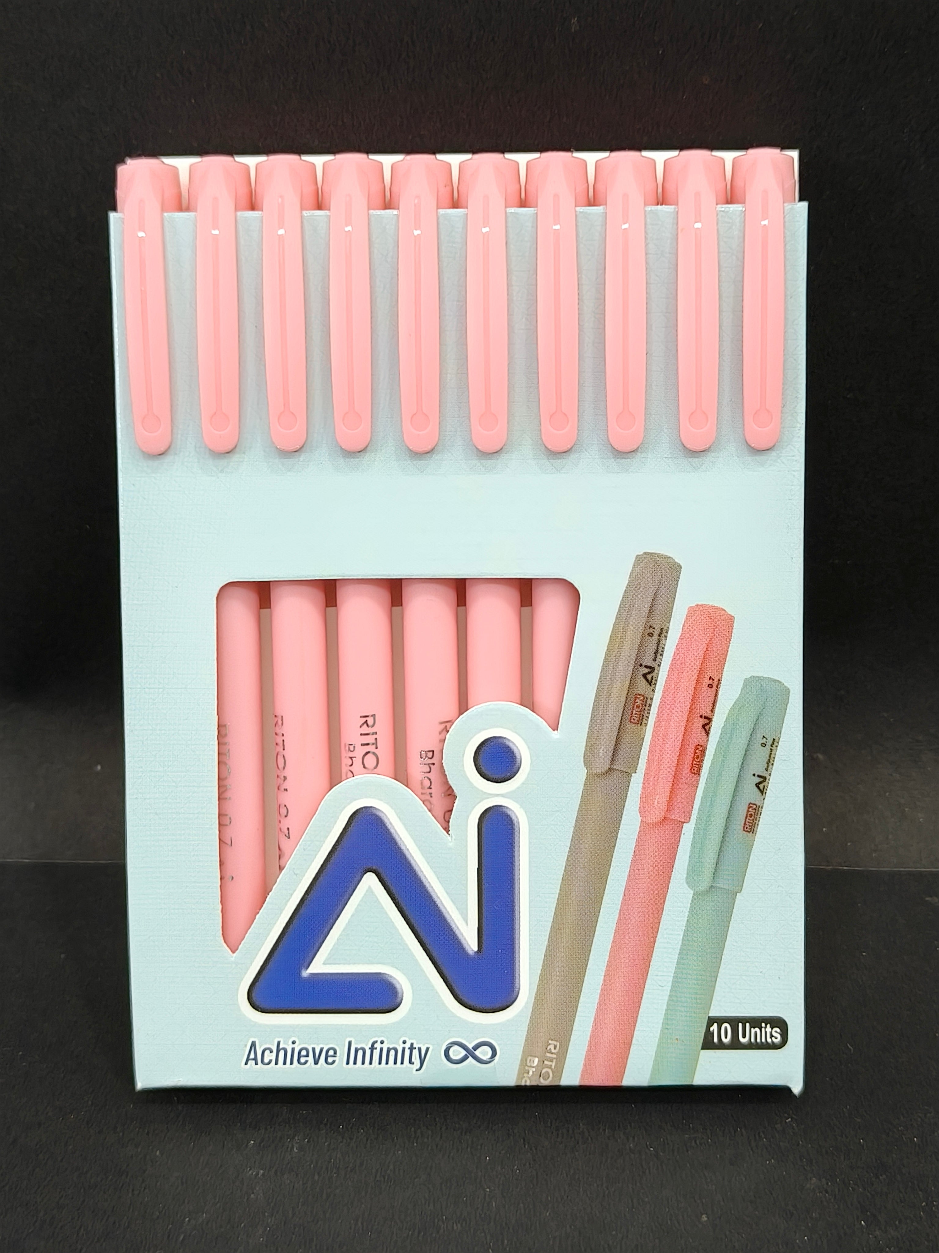 RITON Ai Ballpoint Pens for School, Office and Stationery (Pack of 10)