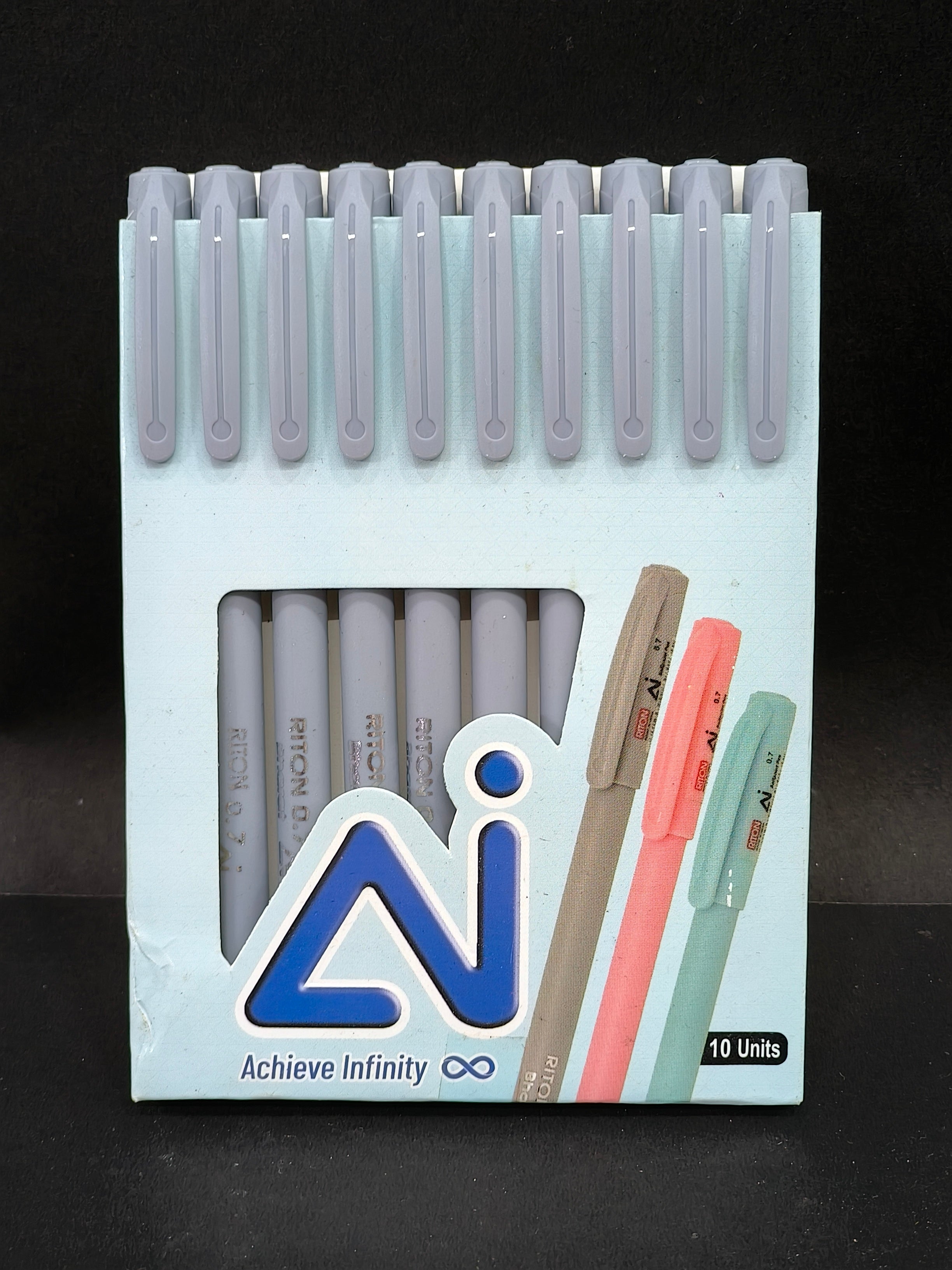 RITON Ai Ballpoint Pens for School, Office and Stationery (Pack of 10)