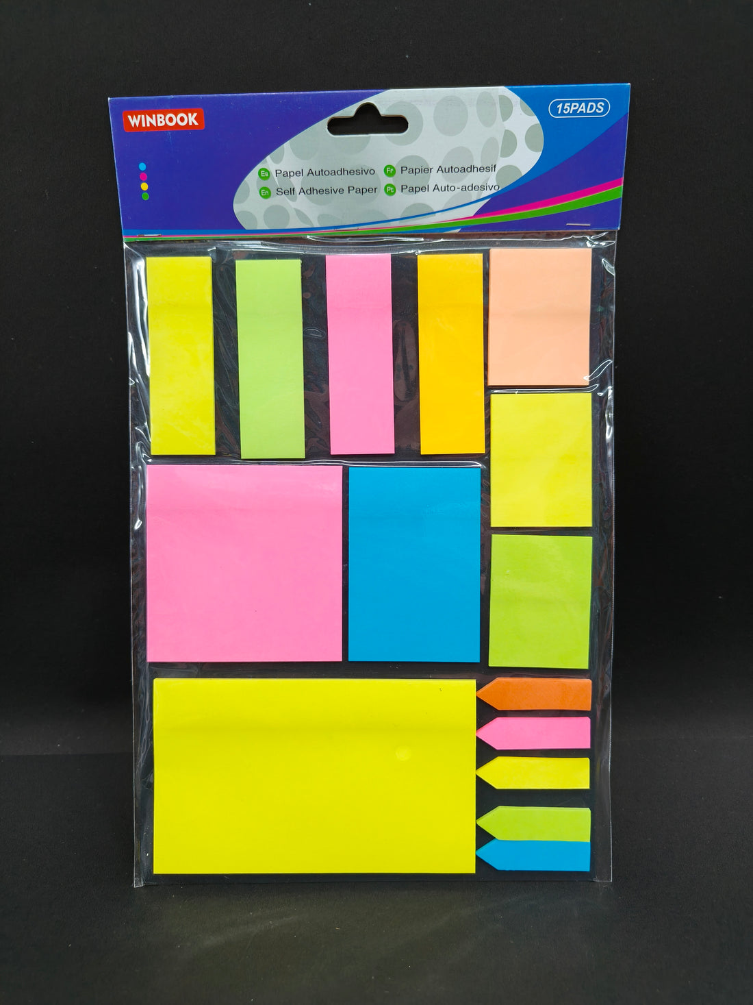 Sticky Notes and Page Markers Pack of 250 Different Size Notes | 125 Page Marker | Arrow Flag Note Tabs | Self Adhesive Document Stickers for Books, Notebook & Office Supplies