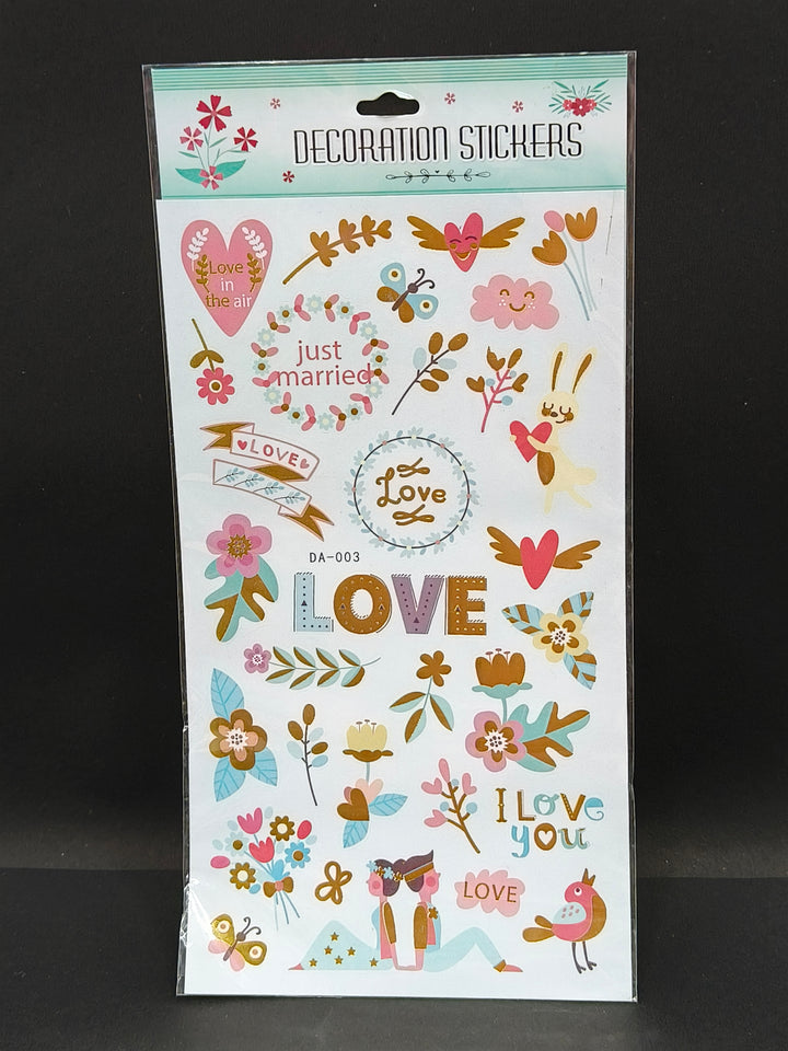 Marriage Theme Scrapbook Stickers for Notebooks, Diary, Journal, Laptop, Mobiles | Girls Multicolored Printed Stickers (Pack of 2)
