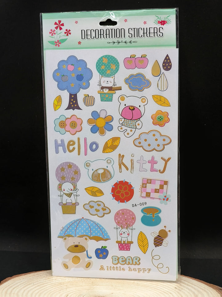 Hello Kitty Theme Scrapbook Stickers for Notebooks, Diary, Journal, Laptop, Mobiles | Girls Multicolored Printed Stickers (Pack of 2)