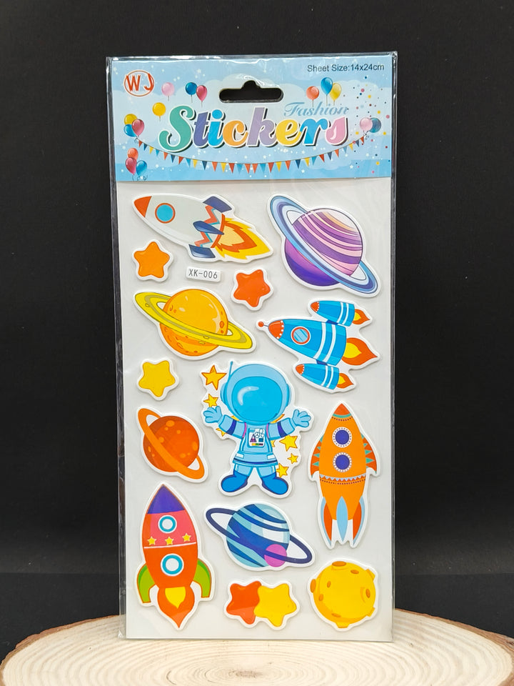 Scrapbook Sticker for DIY Notebooks Diary Journal Laptop Mobiles Decorative | Vinyl Printed Stickers | 3D Puffy Stickers Set for Kids Girls and Boys | Birthday Gift | Plastic Multicolor (Pack of 2)