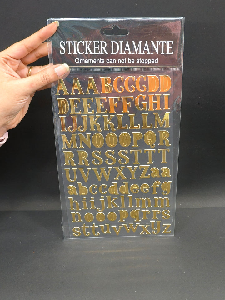 Self-Adhesive Uppercase and Lowercase Metallic Finish Alphabet Wall Stickers For Art & Craft, Decorations, Project Work, Office Work, School Work  (Pack of 2)