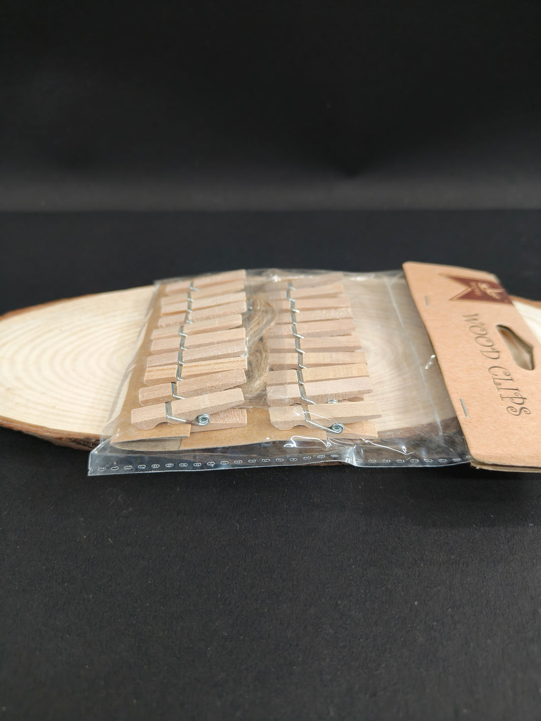 20 Wooden Clips with 1 Rope for Photo Hanging & Home Decoration