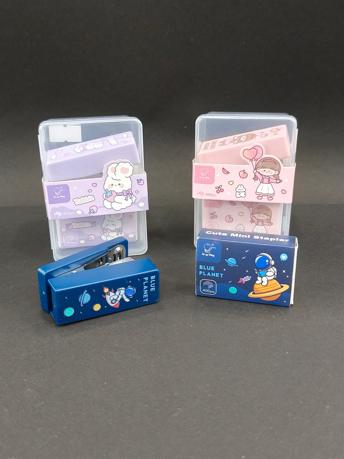 Mini Stapler for School & Office | Portable Kawaii Stapler with 400 Assorted Staples Pins | Perfect for Kids, Home, Office, and School Use | Cute and Compact Design-1 Pcs with Case