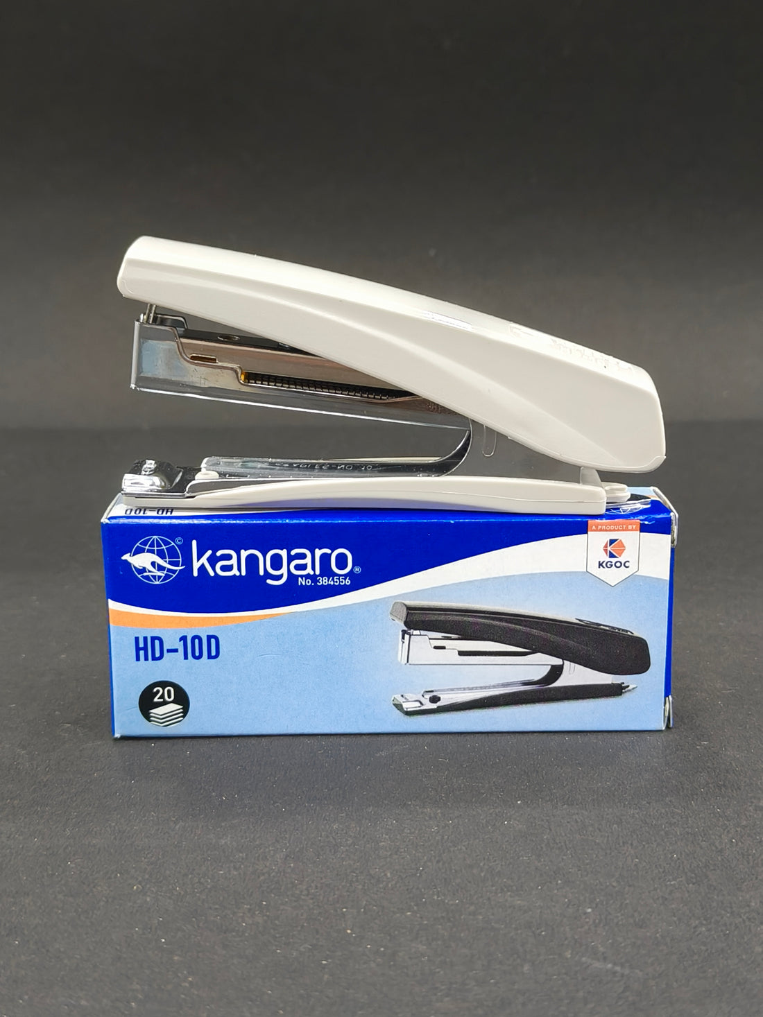 Kangaro Desk Essentials HD-10D & 10/1M Staples Combo | Standard Stapler with Quick Loading Mechanism | Sturdy & Durable for Long Time Use | Pack of 1 HD-10D Stapler with 5 Boxes of Kangaro No. 10 Pins