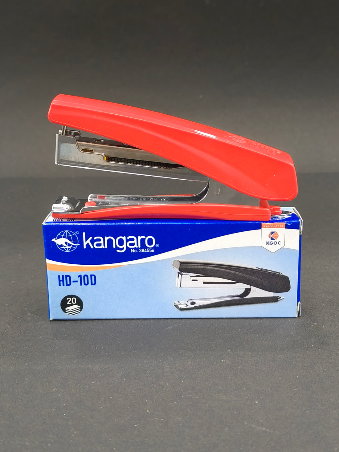Kangaro Desk Essentials HD-10D & 10/1M Staples Combo | Standard Stapler with Quick Loading Mechanism | Sturdy & Durable for Long Time Use | Pack of 1 HD-10D Stapler with 5 Boxes of Kangaro No. 10 Pins
