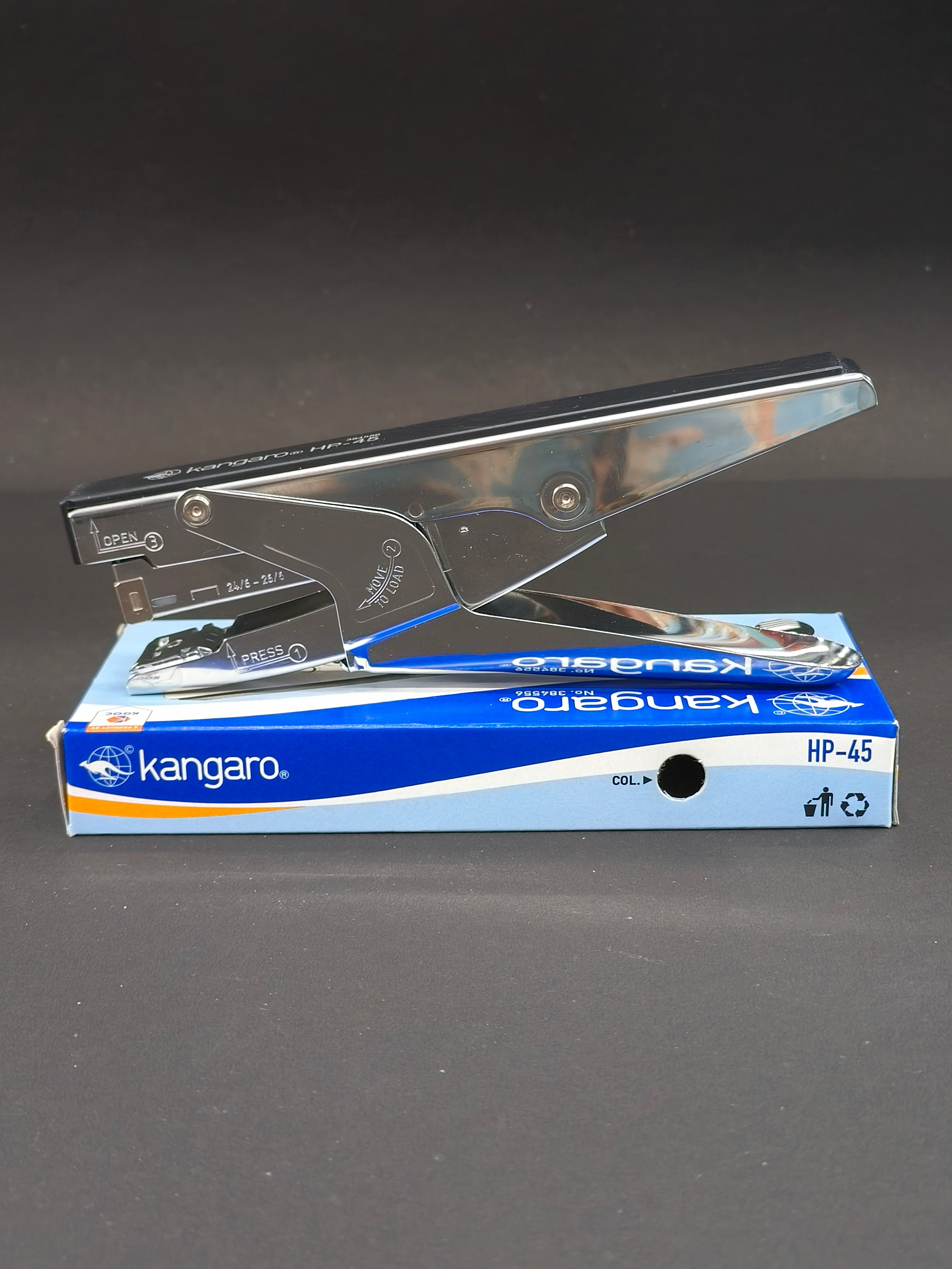 Kangaro HP-45 Desk Essentials All Metal Stapler| With 5 Packet of 24/6 Pins | Sturdy & Durable | Suitable for 30 Sheets | Perfect for Home, School & Office