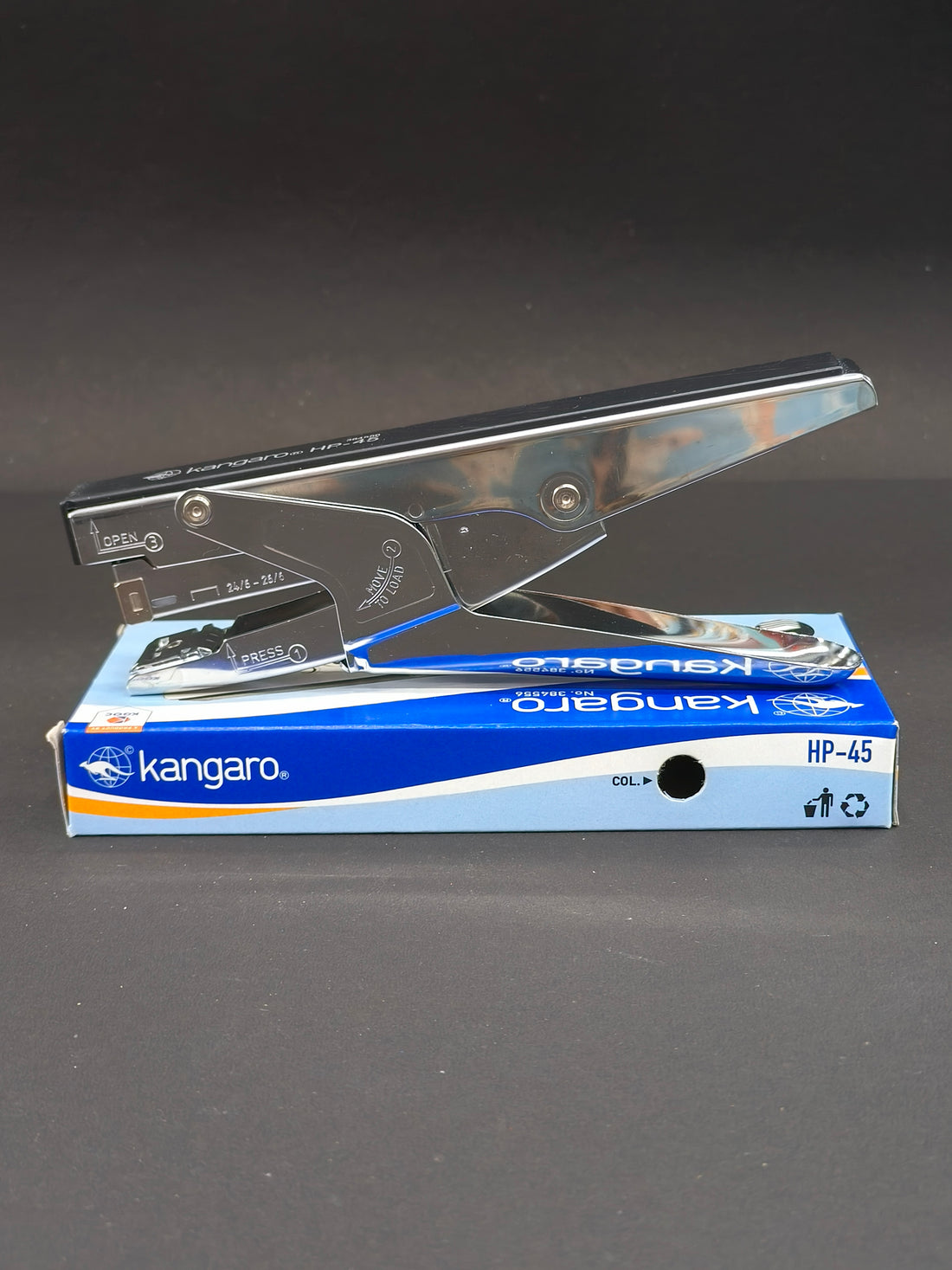 Kangaro HP-45 Desk Essentials All Metal Stapler| With 5 Packet of 24/6 Pins | Sturdy & Durable | Suitable for 30 Sheets | Perfect for Home, School & Office