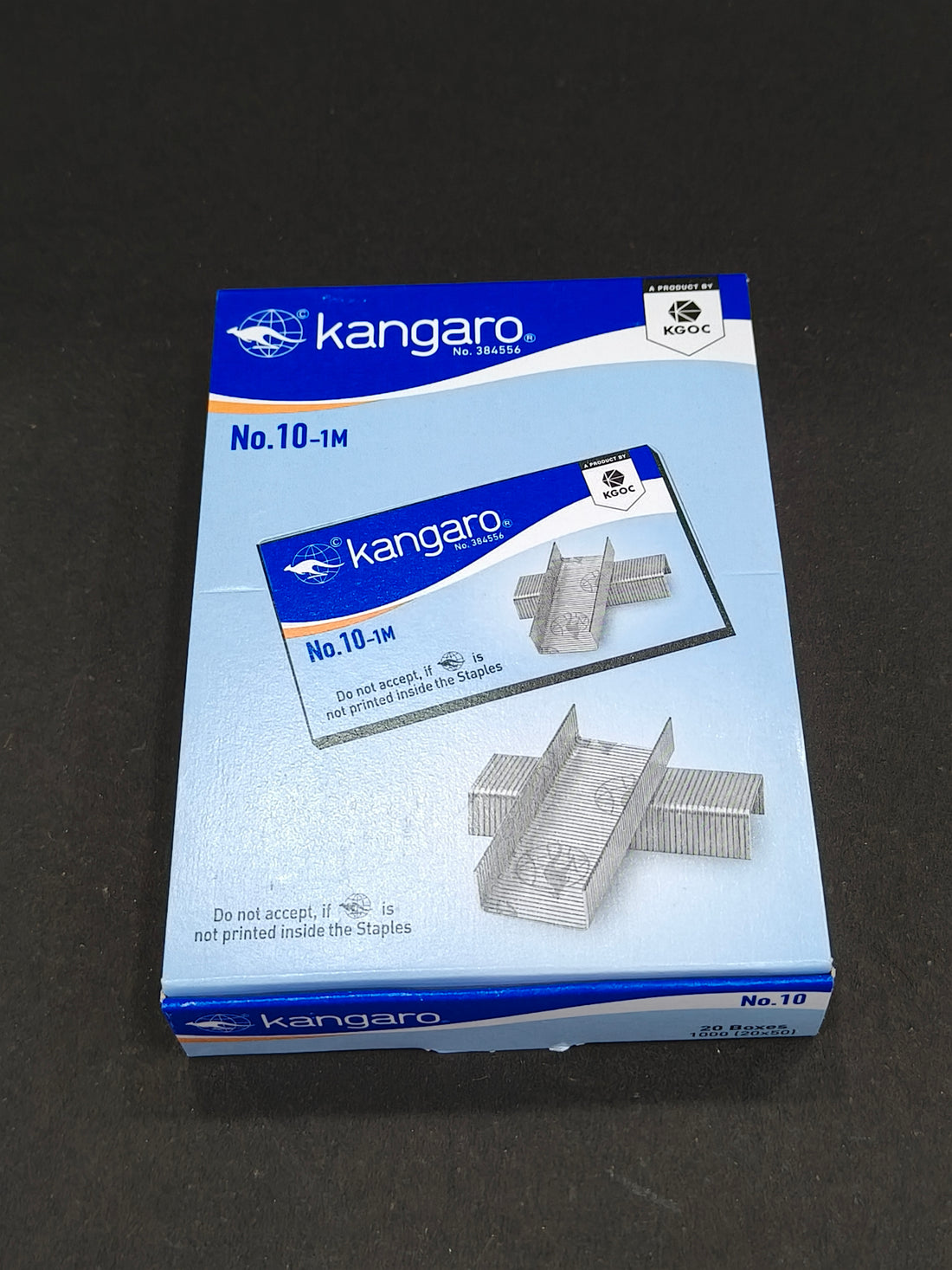 Kangaro Staple Pin No. 10-1M | Heavy Duty Steel Wire Staple Pin | Zinc Coated with Rust Free Complete Steel Staple | Sturdy & Durable for Long Time Use | Pack of 20