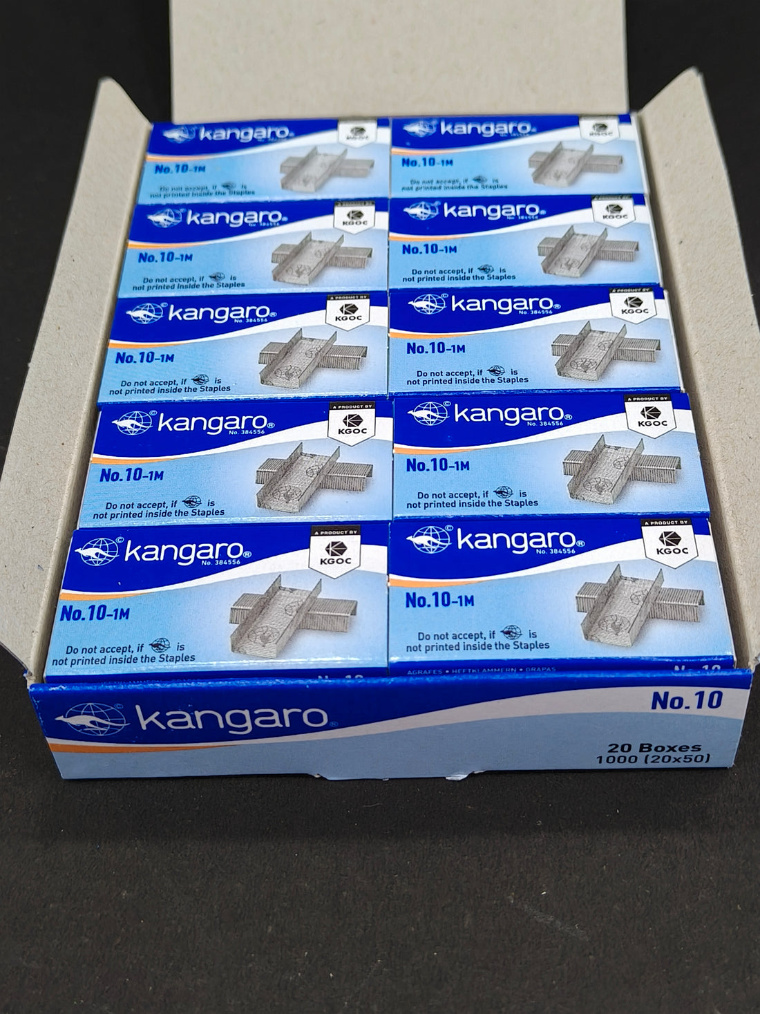 Kangaro Staple Pin No. 10-1M | Heavy Duty Steel Wire Staple Pin | Zinc Coated with Rust Free Complete Steel Staple | Sturdy & Durable for Long Time Use | Pack of 20