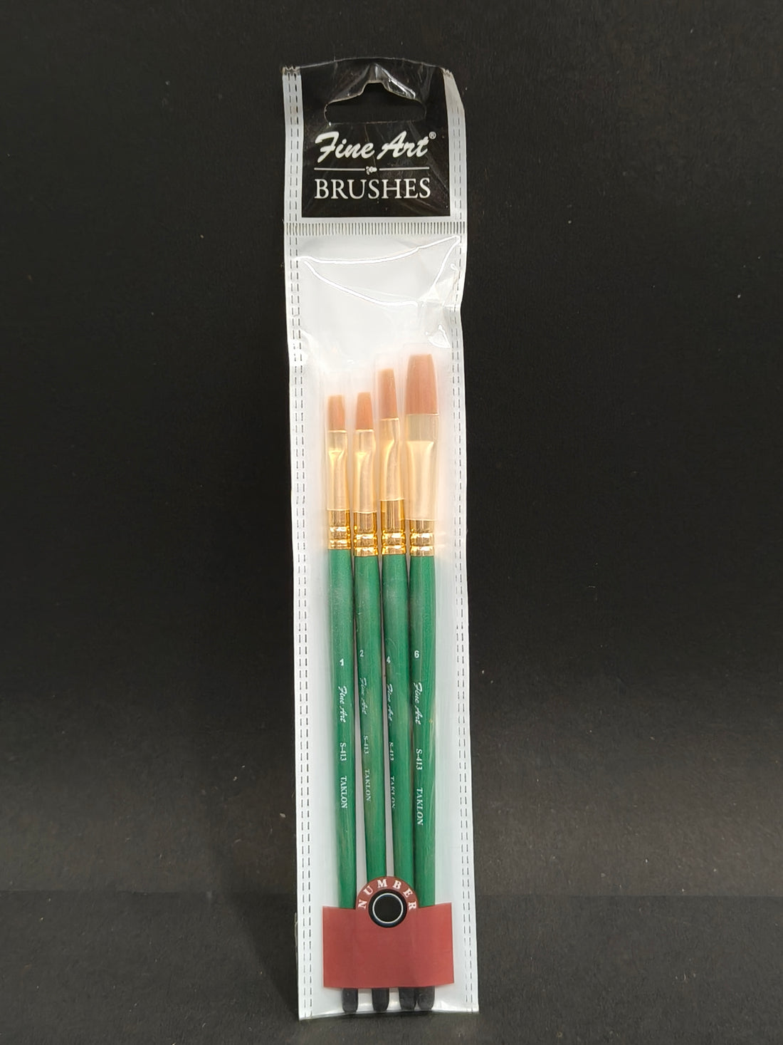 Pidilite Fevicryl Fine Art Synthetic Taklon Flat Brush Set of 4 | Paint Brush Set for Painting with Acrylic, Watercolours, Oil Colours, (Sizes - 1, 2, 4, 6)