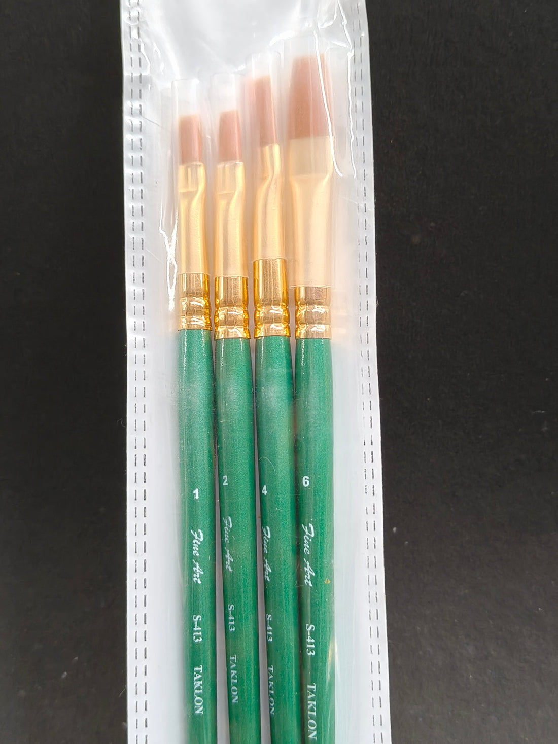 Pidilite Fevicryl Fine Art Synthetic Taklon Flat Brush Set of 4 | Paint Brush Set for Painting with Acrylic, Watercolours, Oil Colours, (Sizes - 1, 2, 4, 6)