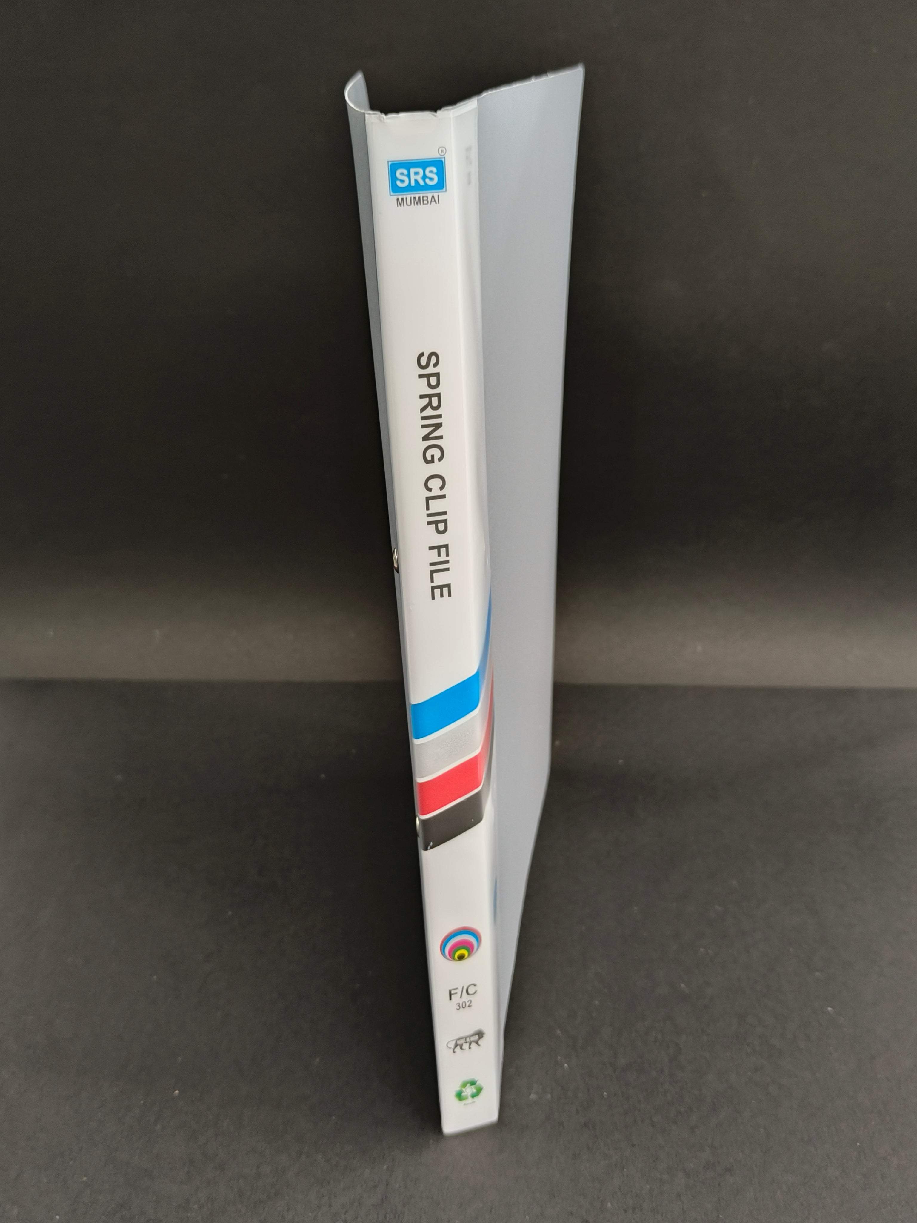 SRS Spring Clip File | Plastic File | Fullscape Size | F/C 302 | Pack of 3 Files in assorted colours