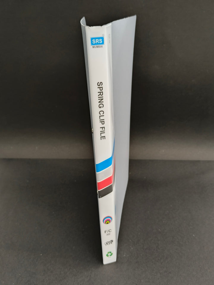 SRS Spring Clip File | Plastic File | Fullscape Size | F/C 302 | Pack of 3 Files in assorted colours
