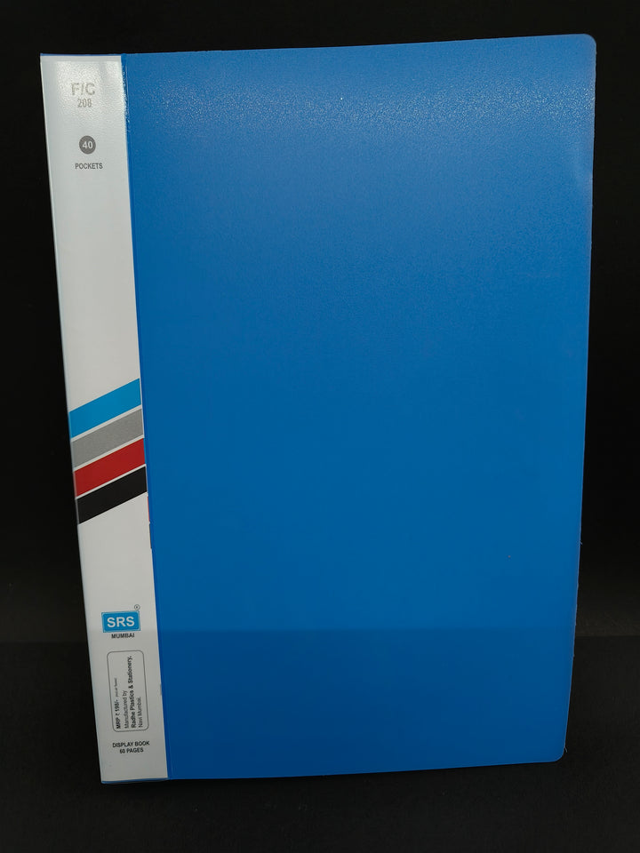 SRS FC Display Book 40 Pocket – File for Document Organization | Best for Schools, Offices & Court Use (Pack of 1)