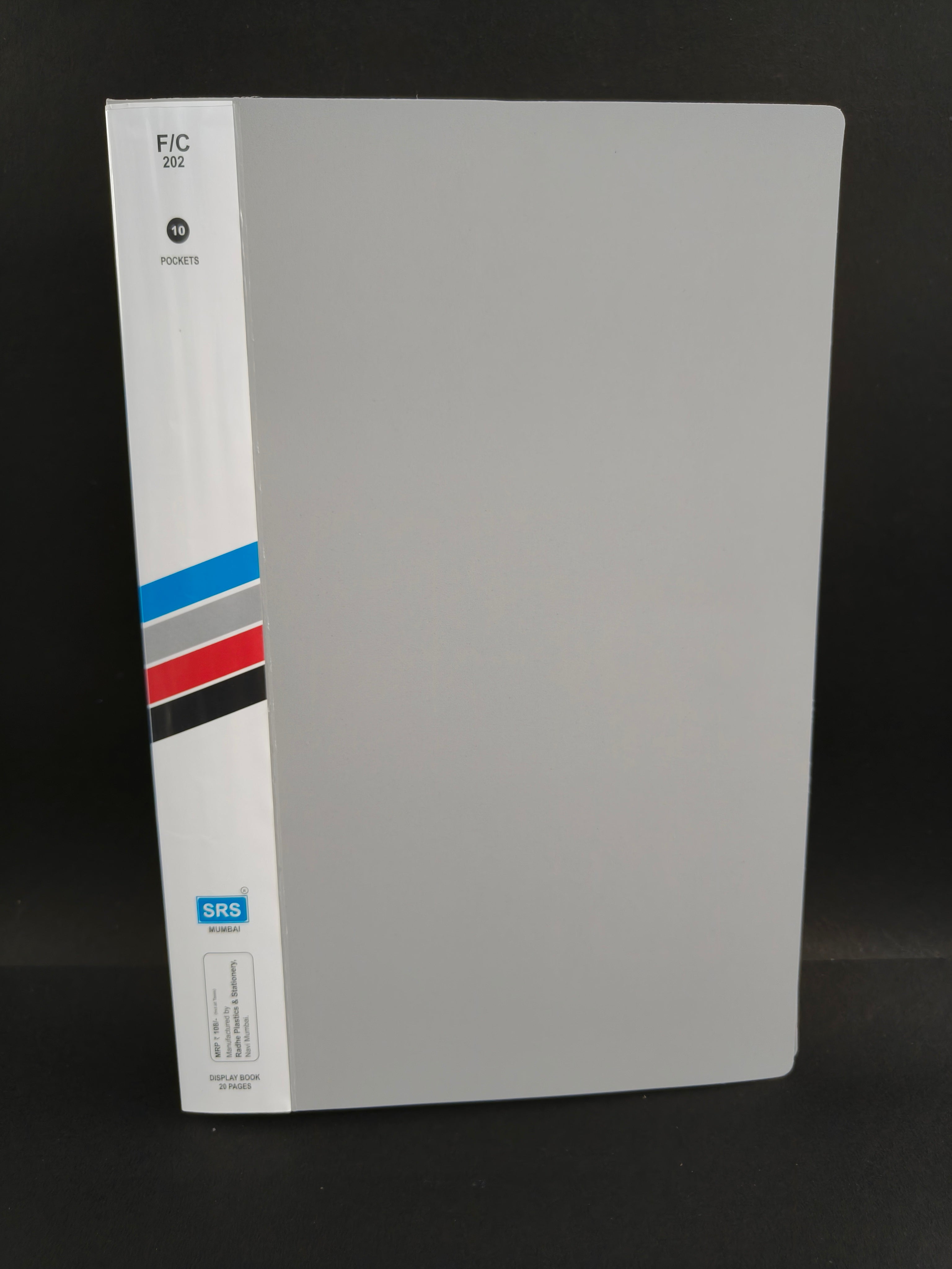 SRS FC Display Book 10 Pocket – File for Document Organization | Best for Schools, Offices & Court Use (Pack of 3 in Assorted Colours)