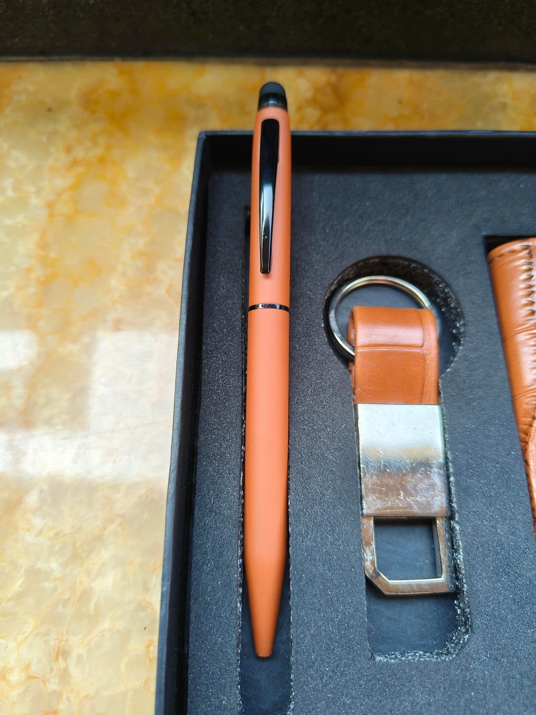 Wallet Gift Set for Men | Leather Wallet, Pen & Keychain Combo | Name Personalisation and Charm can be Added | Premium Gifting Set for Birthday, Anniversary, Rakhi & Special Occasions