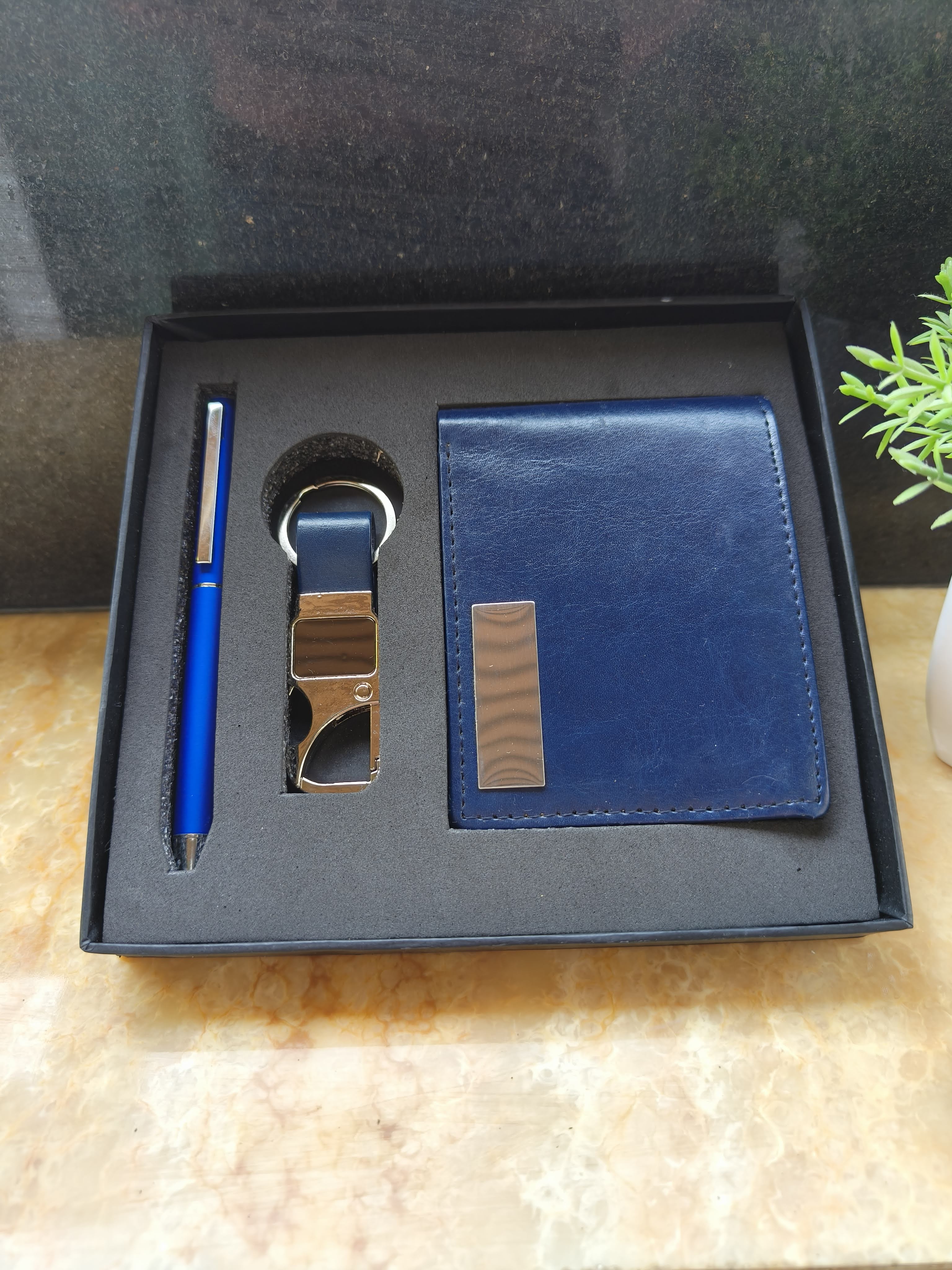 Wallet, Keychain & Pen Combo Gift Set for Men | Personalized Gifting Set | Premium Gifting Set for Birthday, Anniversary, Father's Day or Special Occassion