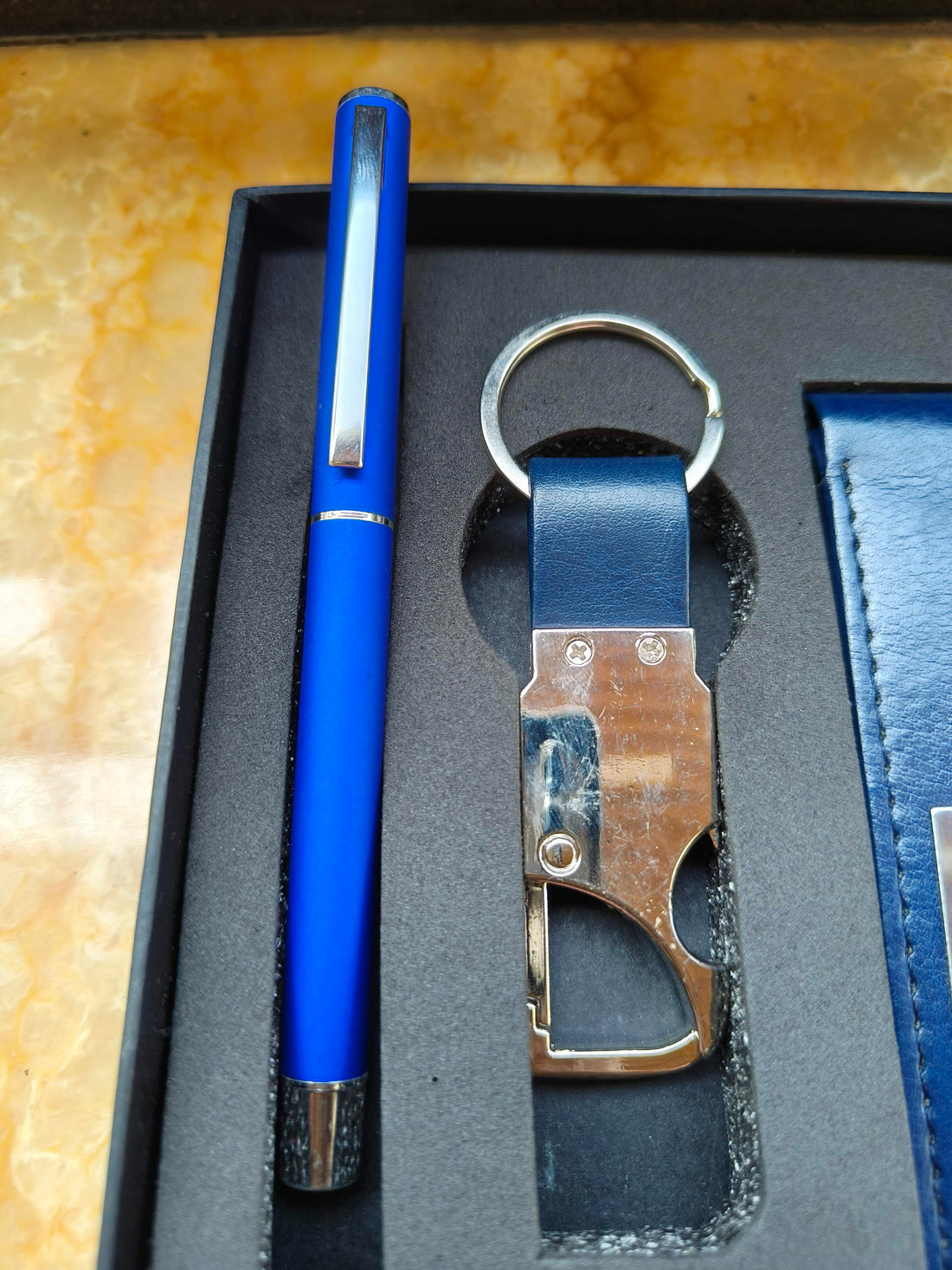 Wallet, Keychain & Pen Combo Gift Set for Men | Personalized Gifting Set | Premium Gifting Set for Birthday, Anniversary, Father's Day or Special Occassion