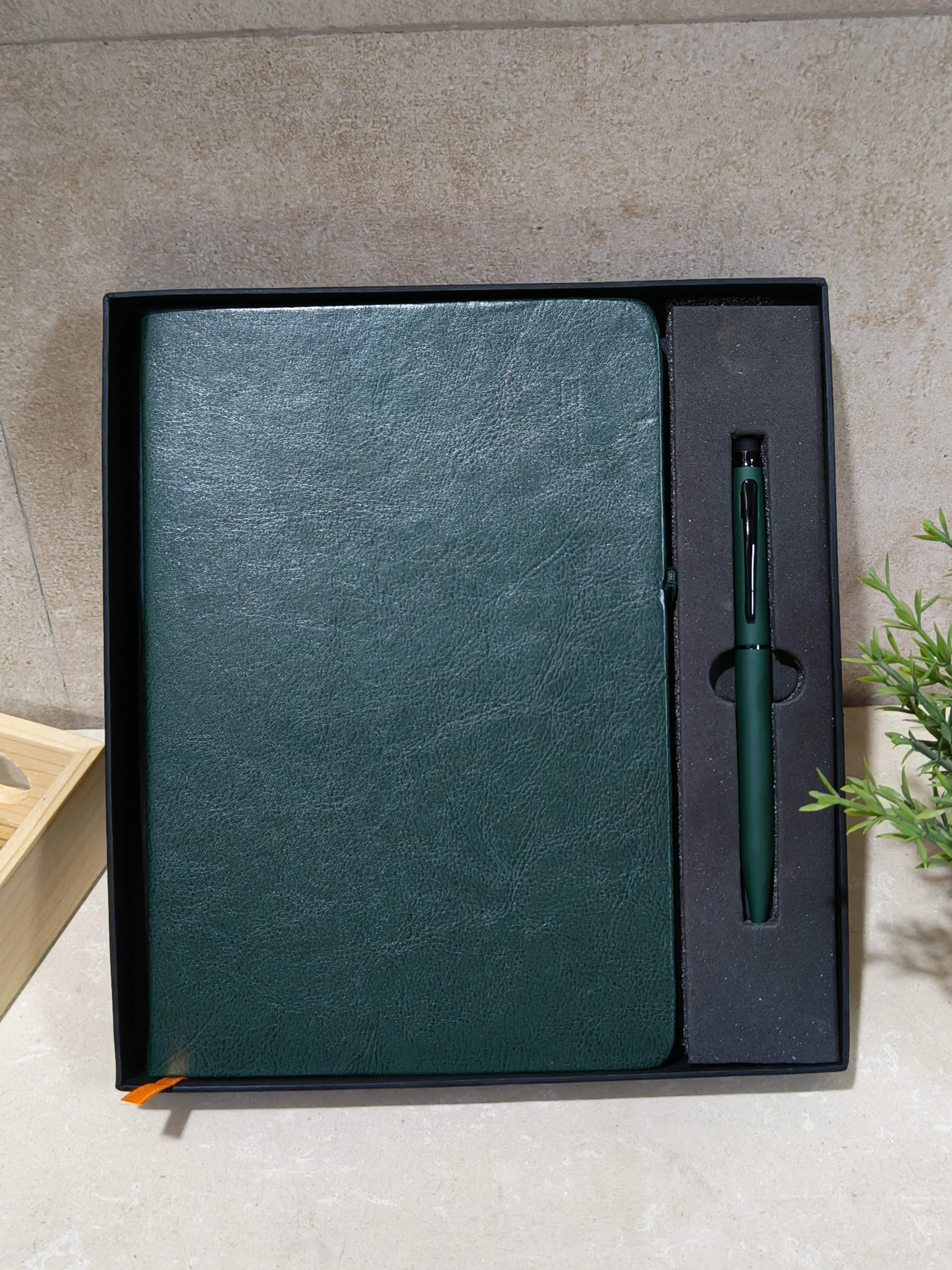 2 in 1 Office Gift Set of Pen and Notebook Diary with Personalized Name Engraving Option | A Gift for all Corporate and Personal Occasions