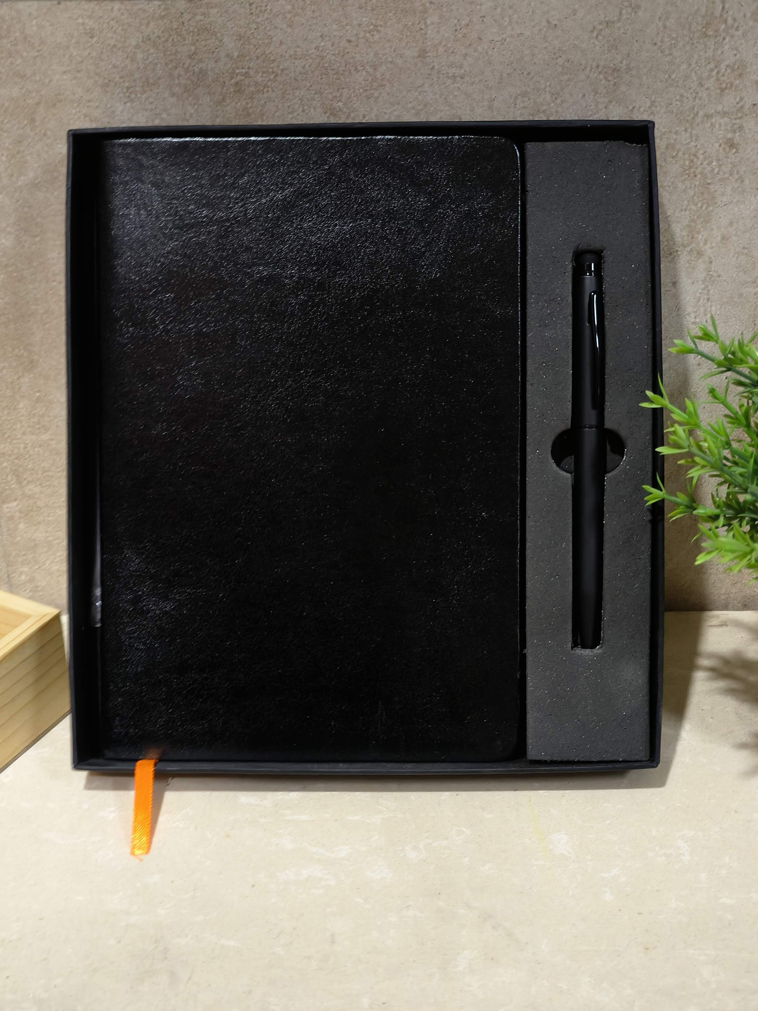 2 in 1 Office Gift Set of Pen and Notebook Diary with Personalized Name Engraving Option | A Gift for all Corporate and Personal Occasions