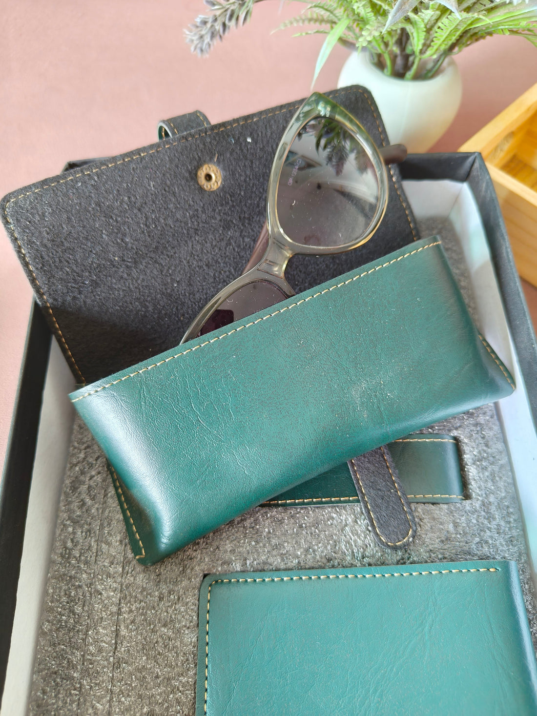 3-in-1 Gift Set for Men | Wallet, Sunglass Case & Keychain Set | Gifting Set for Birthday, Anniversary, Festivals & Special Occasions