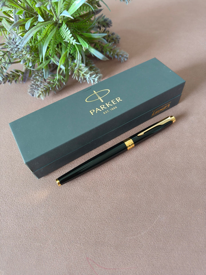 Parker Aster Laque Black | Gold Trim |Roller Ball Pen