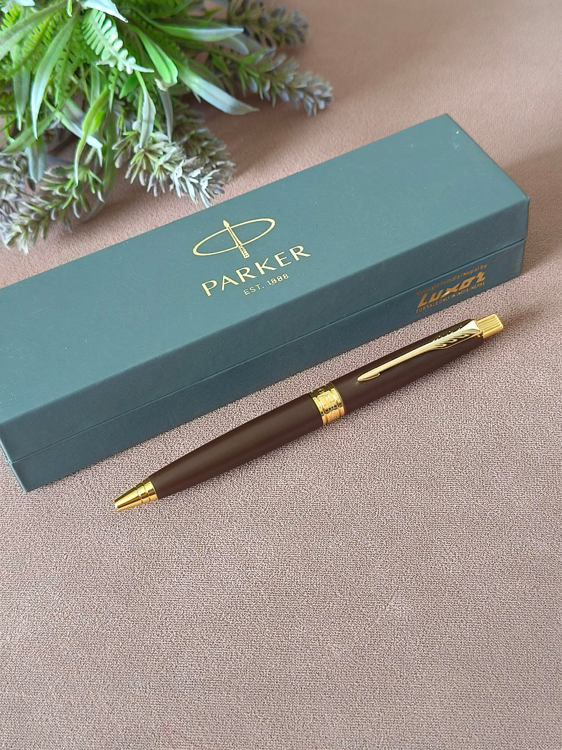 Parker Aster Matte Brown | Gold Trim | Ball Pen