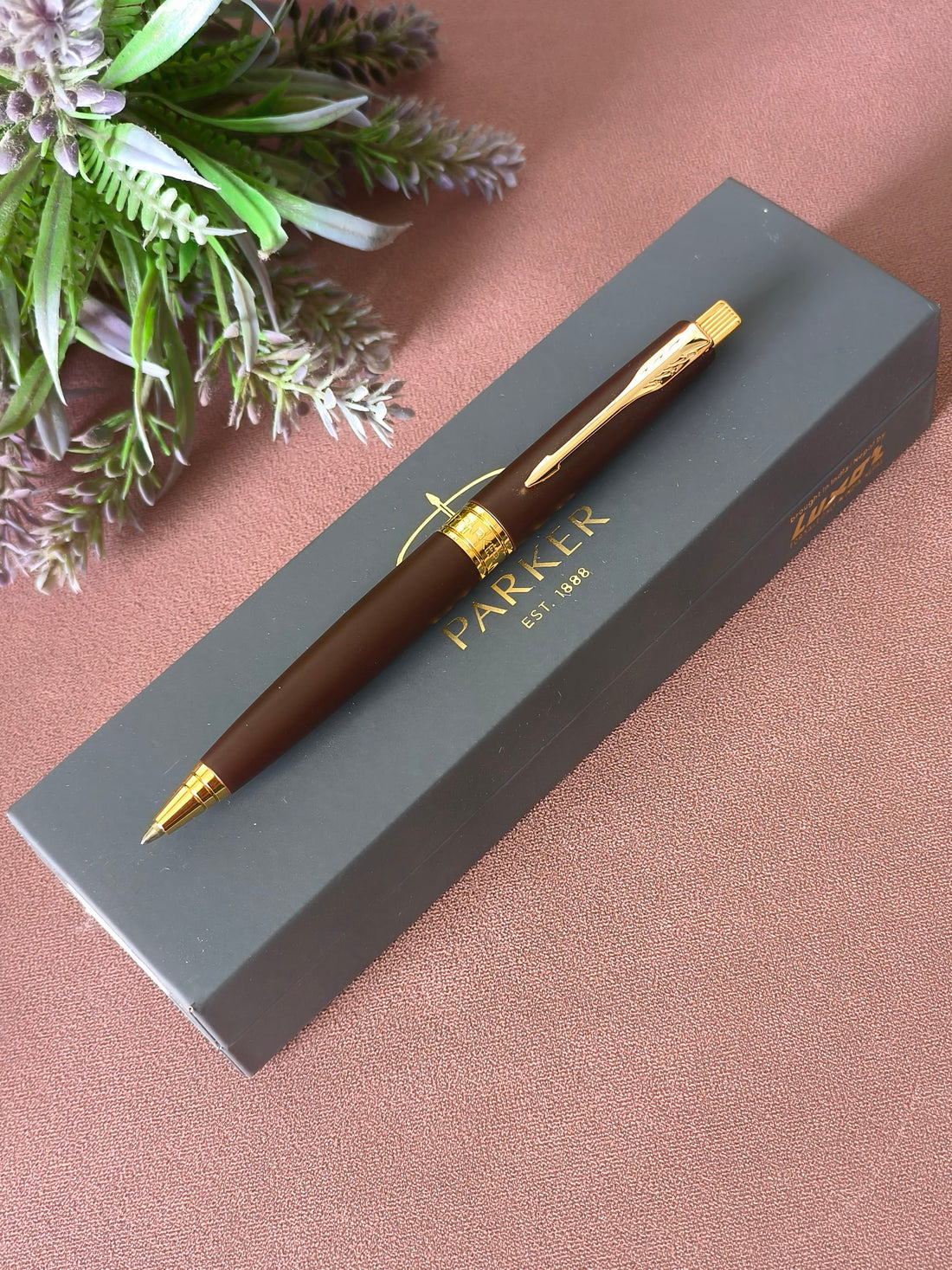 Parker Aster Matte Brown | Gold Trim | Ball Pen