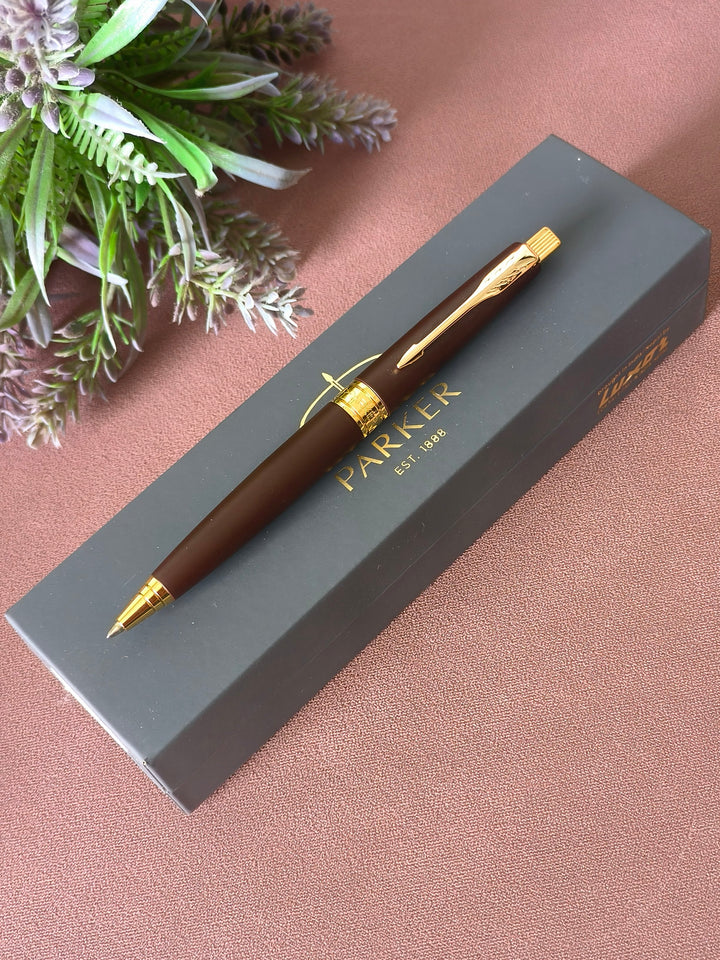 Parker Aster Matte Brown | Gold Trim | Ball Pen