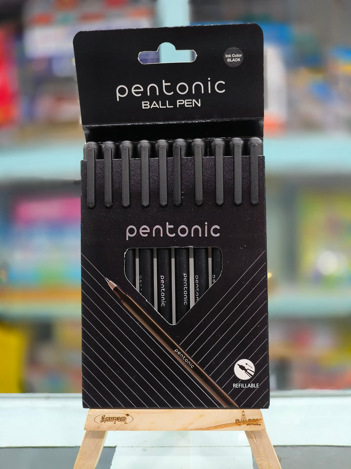 Pentonic 0.7 mm Ball Pen Box Pack | Black Body | Set of 10 Pens