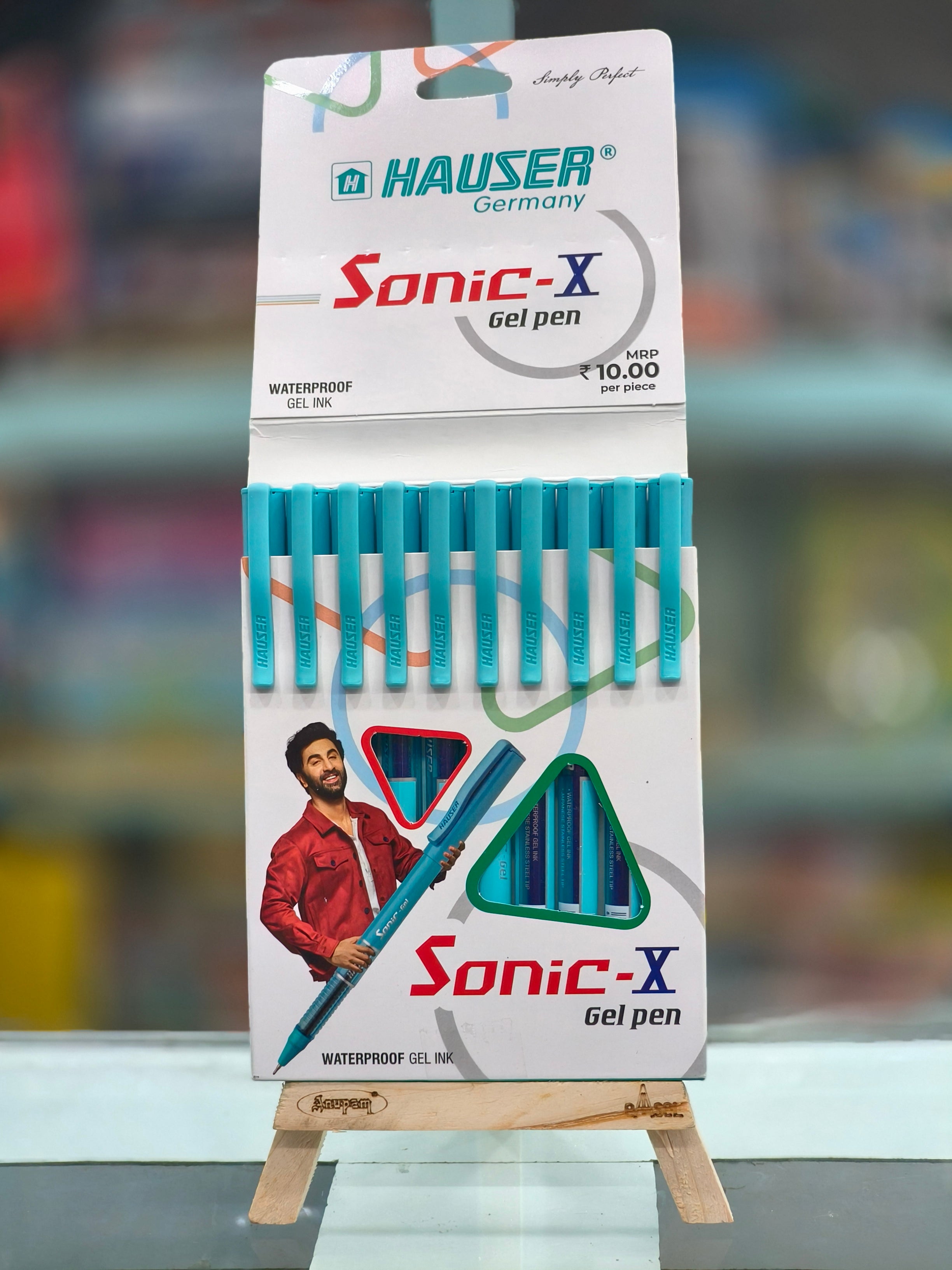 Hauser Sonic X Gel Pen Wallet Pack | Water Proof Ink For Smooth Flow System | Comfortable Grip With Smudge Free Writing | Sturdy Refillable Pen | Pack of 10 Pens