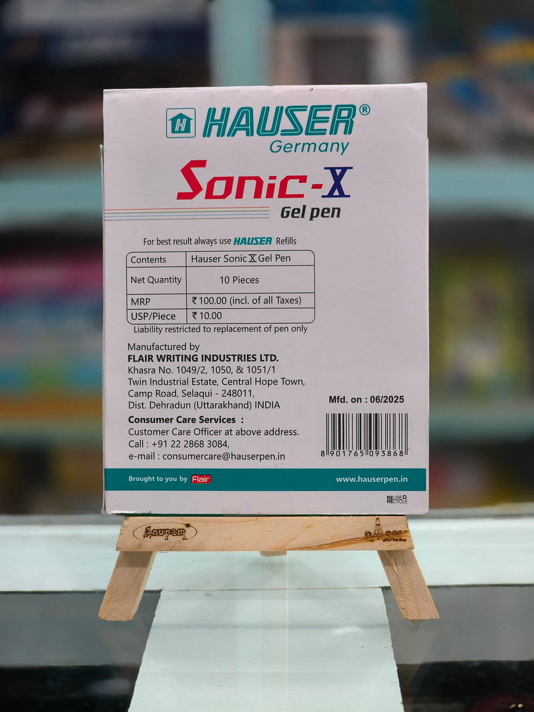 Hauser Sonic X Gel Pen Wallet Pack | Water Proof Ink For Smooth Flow System | Comfortable Grip With Smudge Free Writing | Sturdy Refillable Pen | Pack of 10 Pens