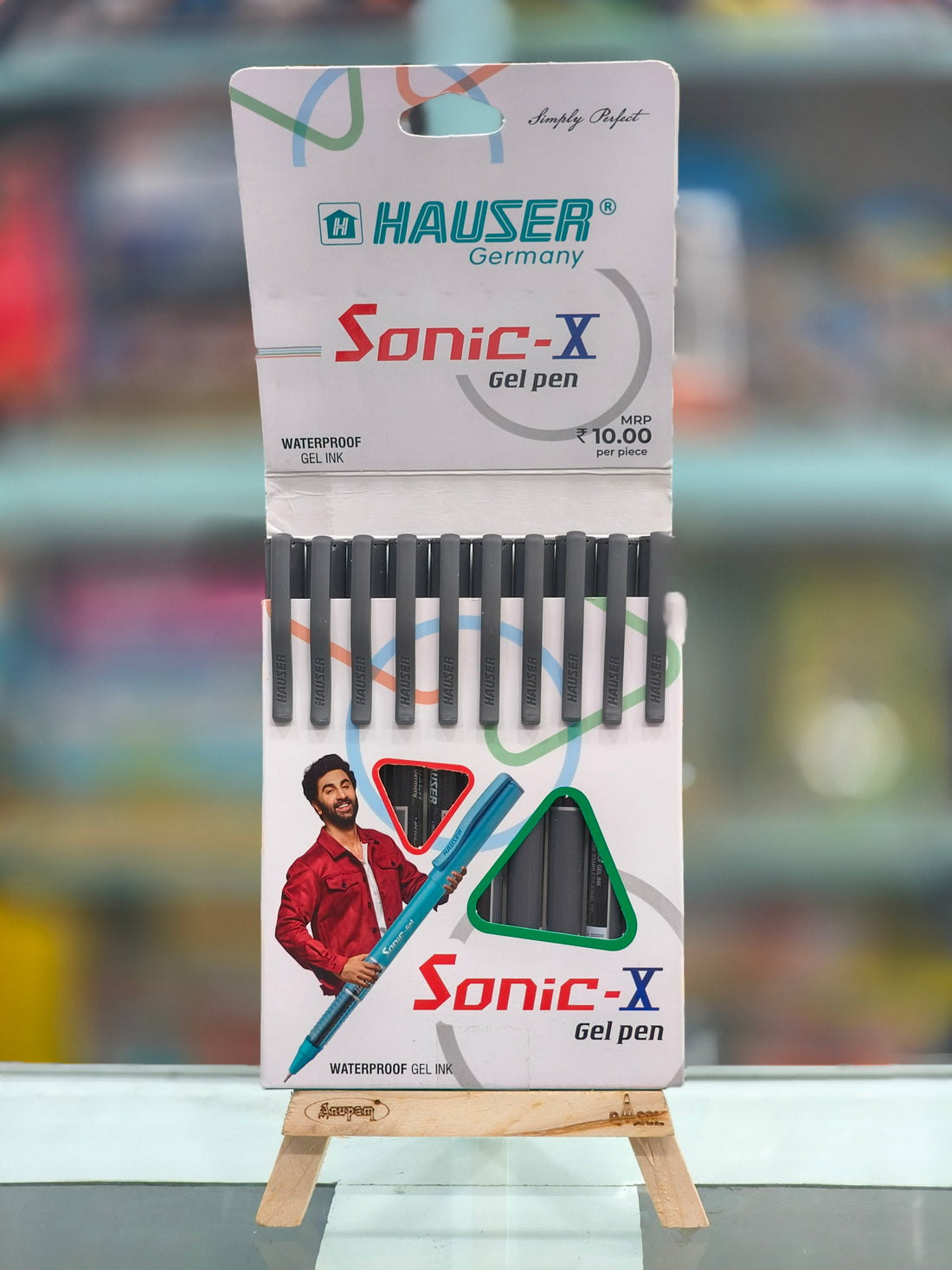 Hauser Sonic X Gel Pen Wallet Pack | Water Proof Ink For Smooth Flow System | Comfortable Grip With Smudge Free Writing | Sturdy Refillable Pen | Pack of 10 Pens