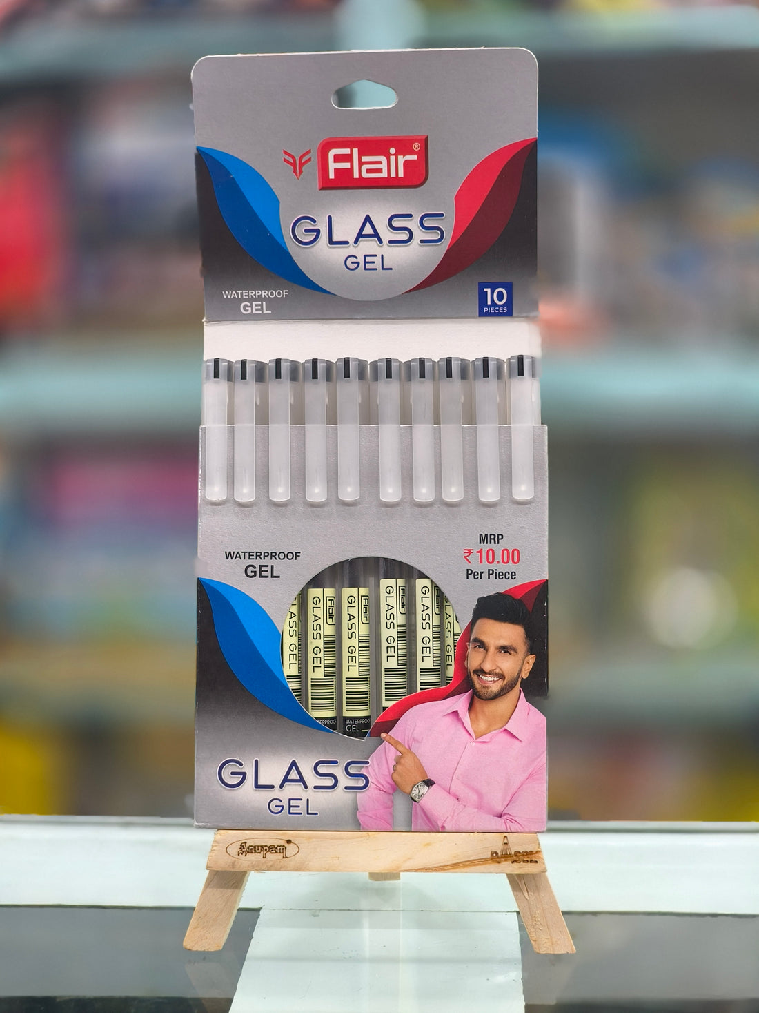 FLAIR Glass Gel Pen Wallet Pack | Tip Size 0.6 mm | Water Proof Ink For Smooth Flow System | Low-Viscosity Ink For Smudge Free Writing | Pack of 10