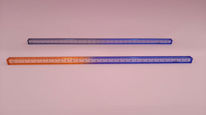 Cube Acrylic Ruler Set Transparent Gradient Rulers Lightweight Measuring Tool for Students Adults School Classroom Office (Assorted Rainbow Color, 30 cms) - 1 Pc
