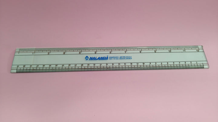 Nalanda brand 12 Inch / 30 cm Virgin Acrylic Flexible Plastic Foot Rulers For School, Office, Engineering & Technical Drawing Purpose - 1 Pc