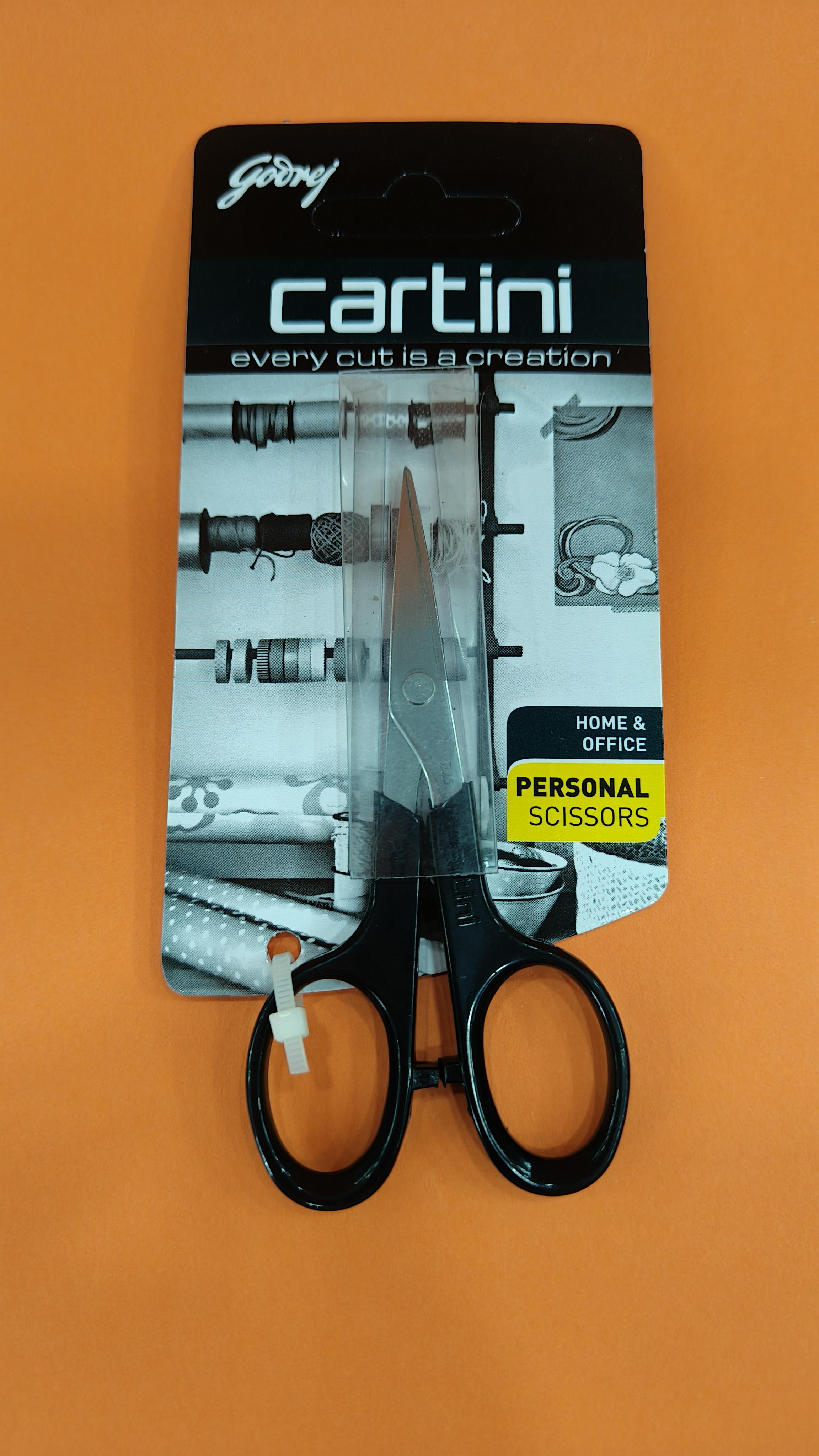 Godrej Cartini Personal Scissors | Silver | Black | 10.5 x 5.3 Centimeters