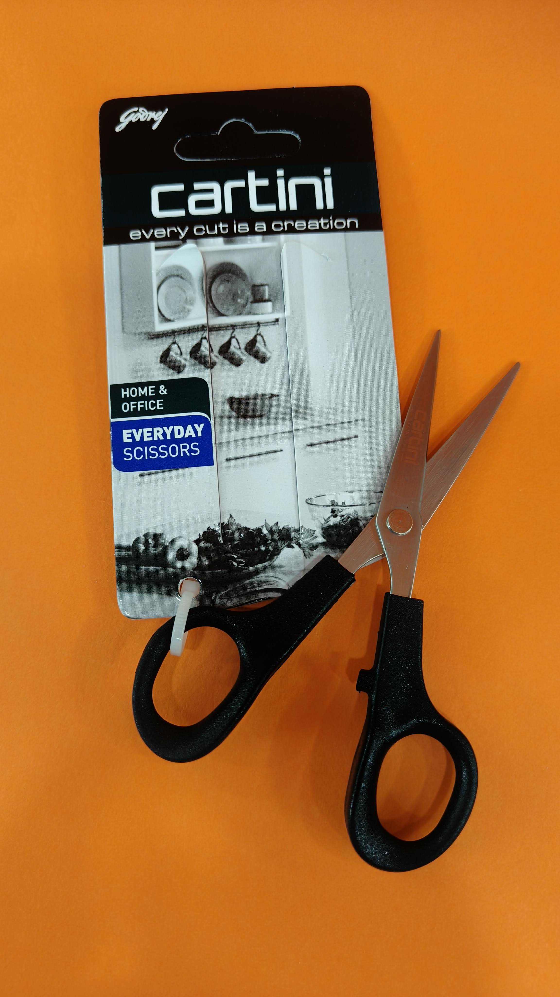 Cartini Scissors | For Everyday Home & Office Use With Comfortable Grip | Various Kitchen Application | 5" High Grade Stainless Steel, Long Lasting Life