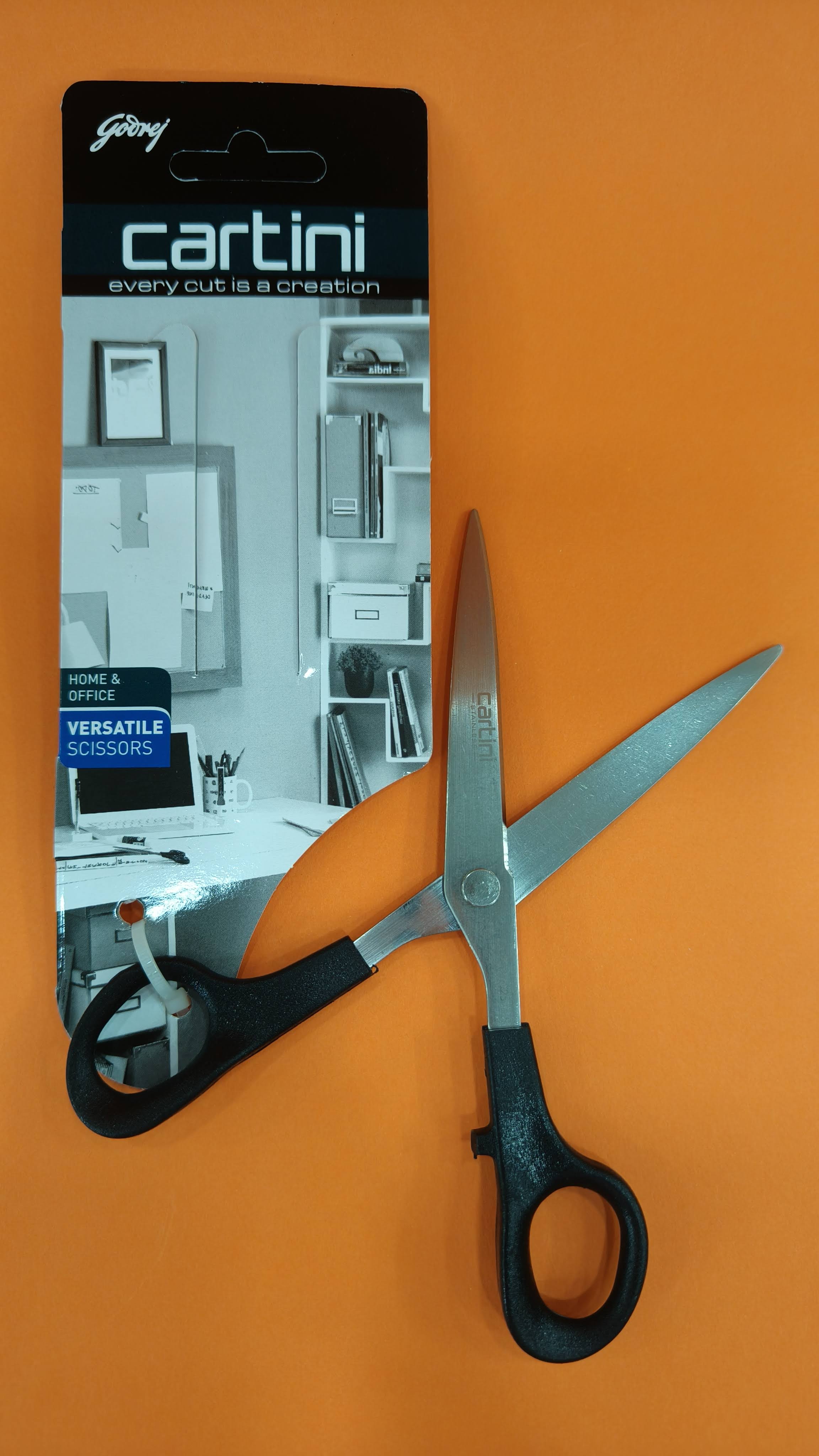 Cartini Scissors | Versatile Scissors | Perfectly Suited For Various Applications, Cutting Paper, Cloth & Thread | 6" High Grade Stainless Steel | 21.7 x 8 cm