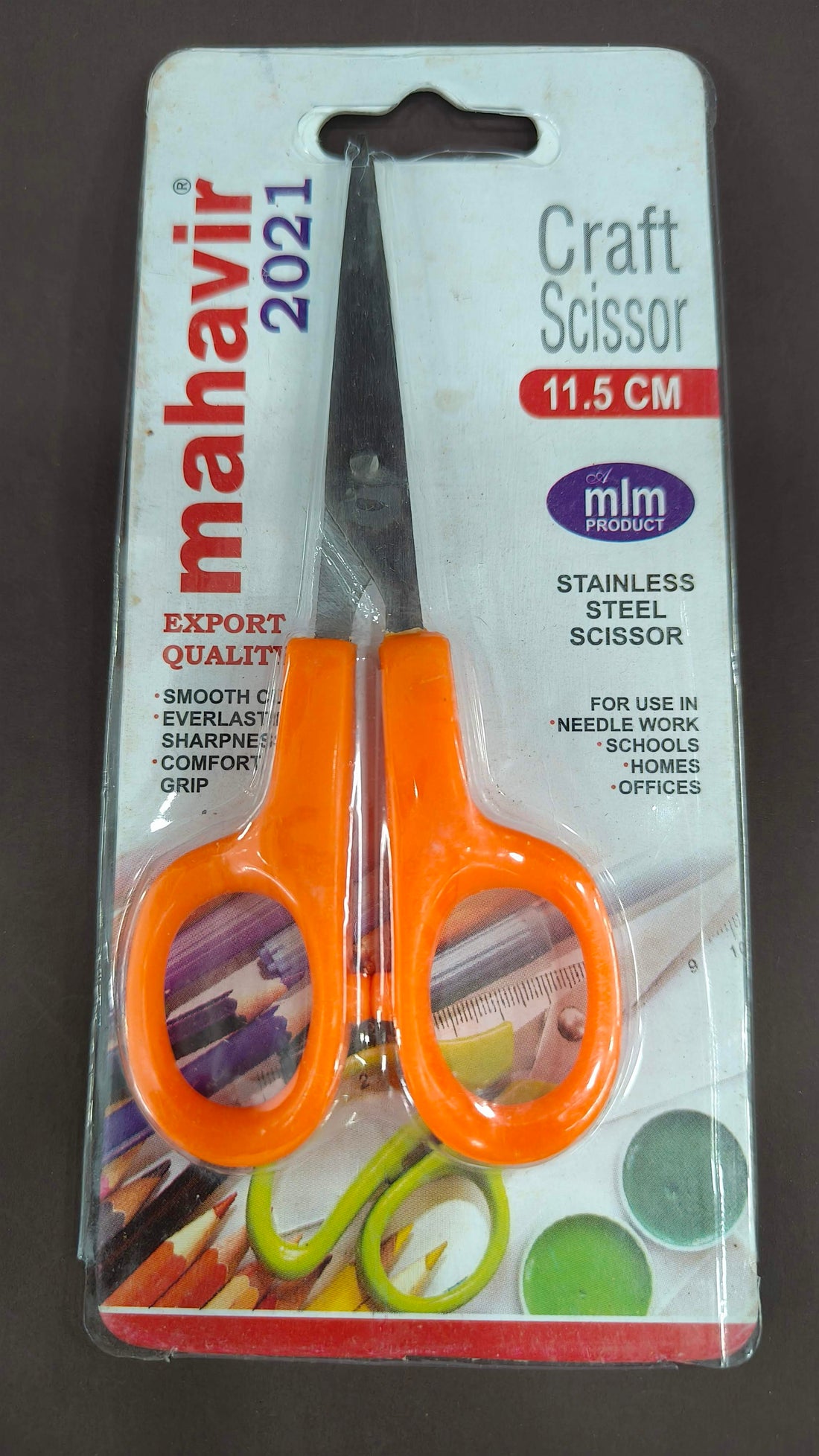 Mahavir Craft Scissor 11.5 cm | Stainless Steel Blade | Multi Purpose Scissor | Ergonomic Handle | Comfortable Grip | Durable & Long Life | Smooth Cutting Performance | Ideal for Daily, Office, Household use