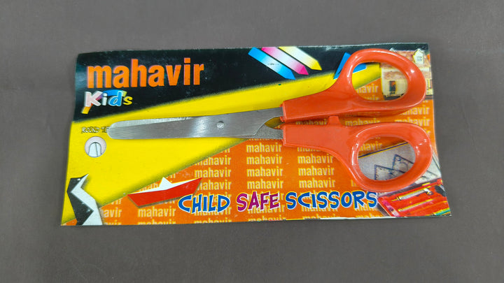 Mahavir Kids Safety Scissors | Blunt Tip Soft Grip | Ideal for School, Arts & Crafts, and DIY Projects