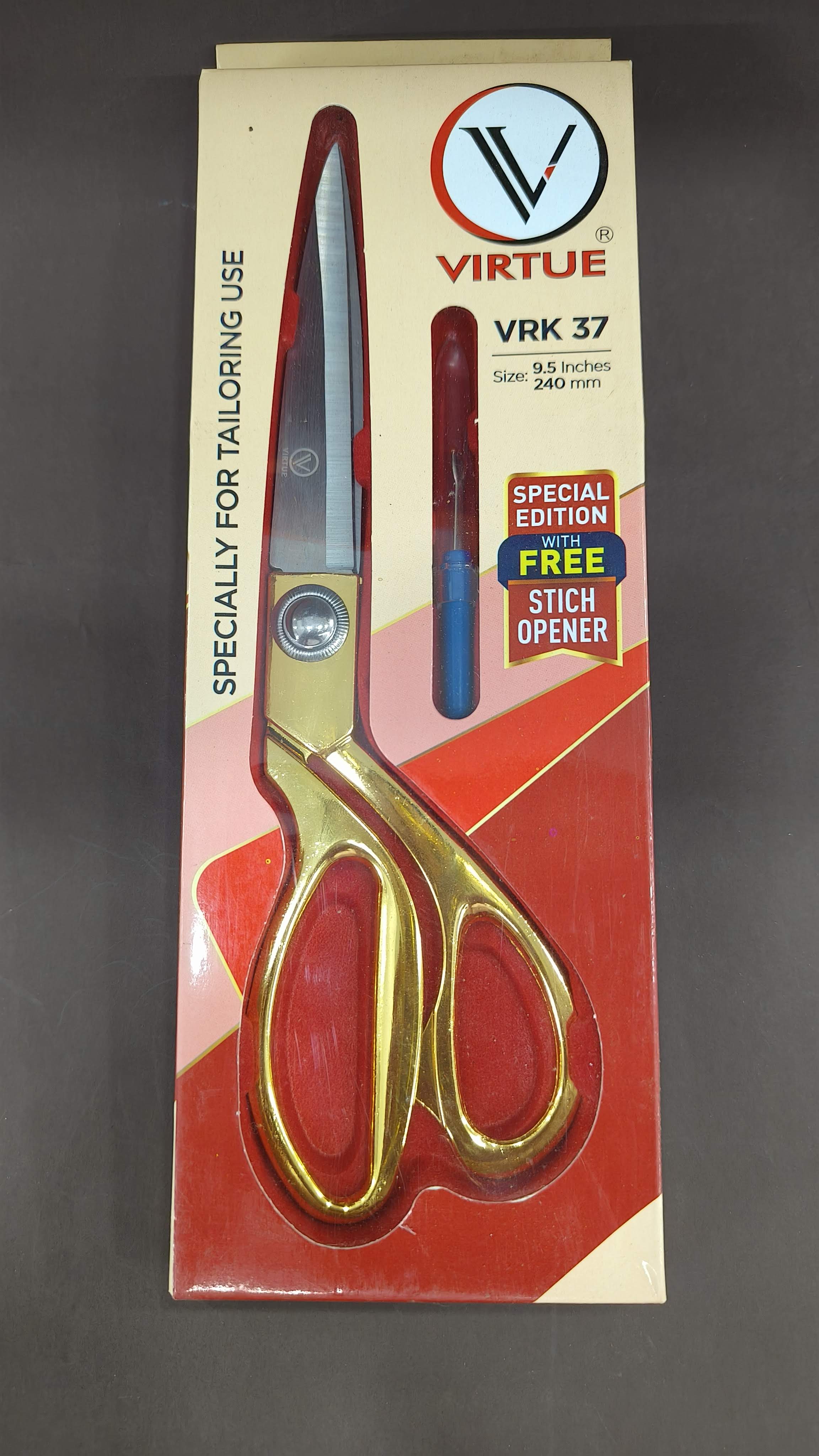Virtue 9.5 inch VRK37 Scissors | Golden, Silver