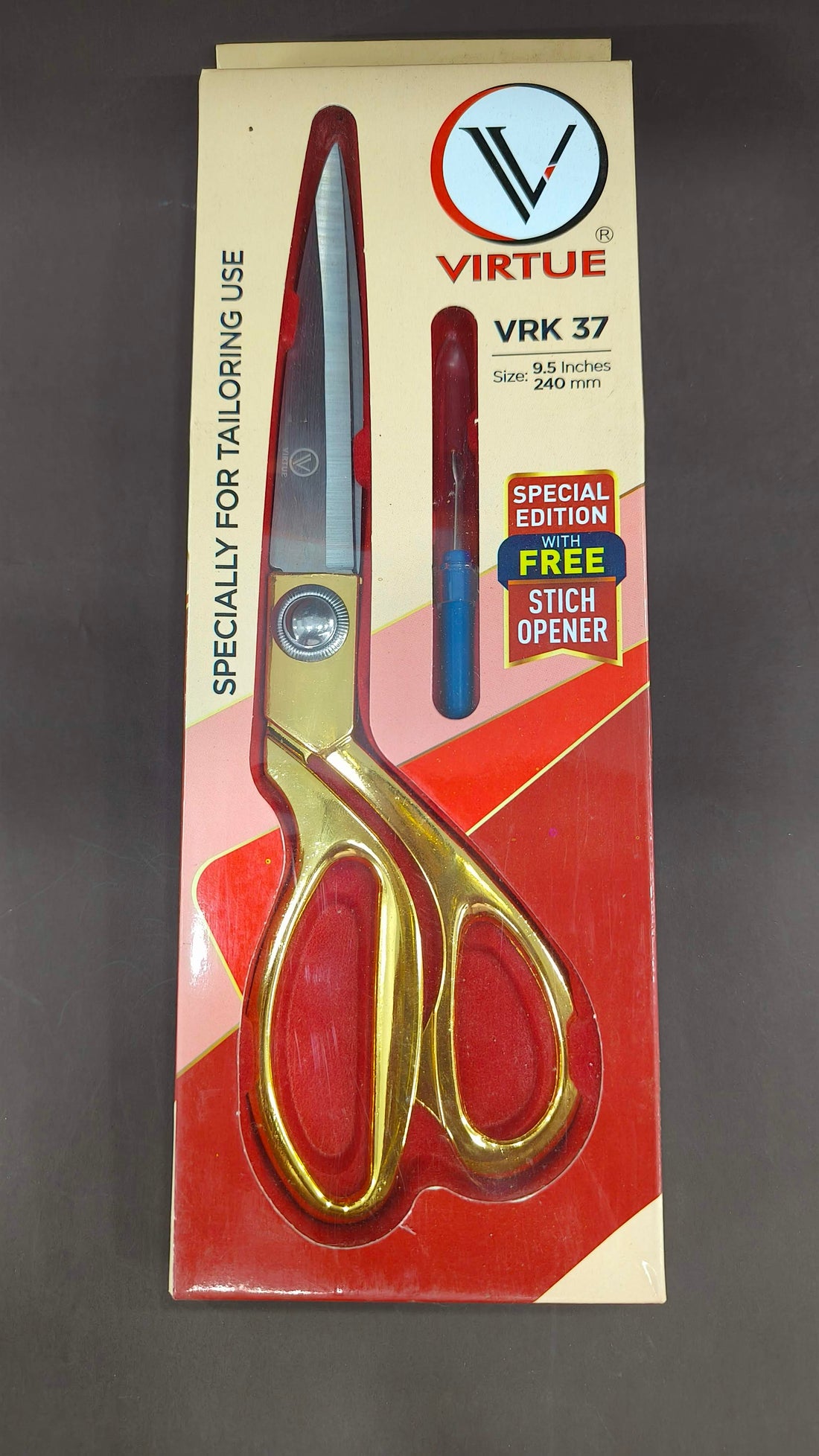 Virtue 9.5 inch VRK37 Scissors | Golden, Silver