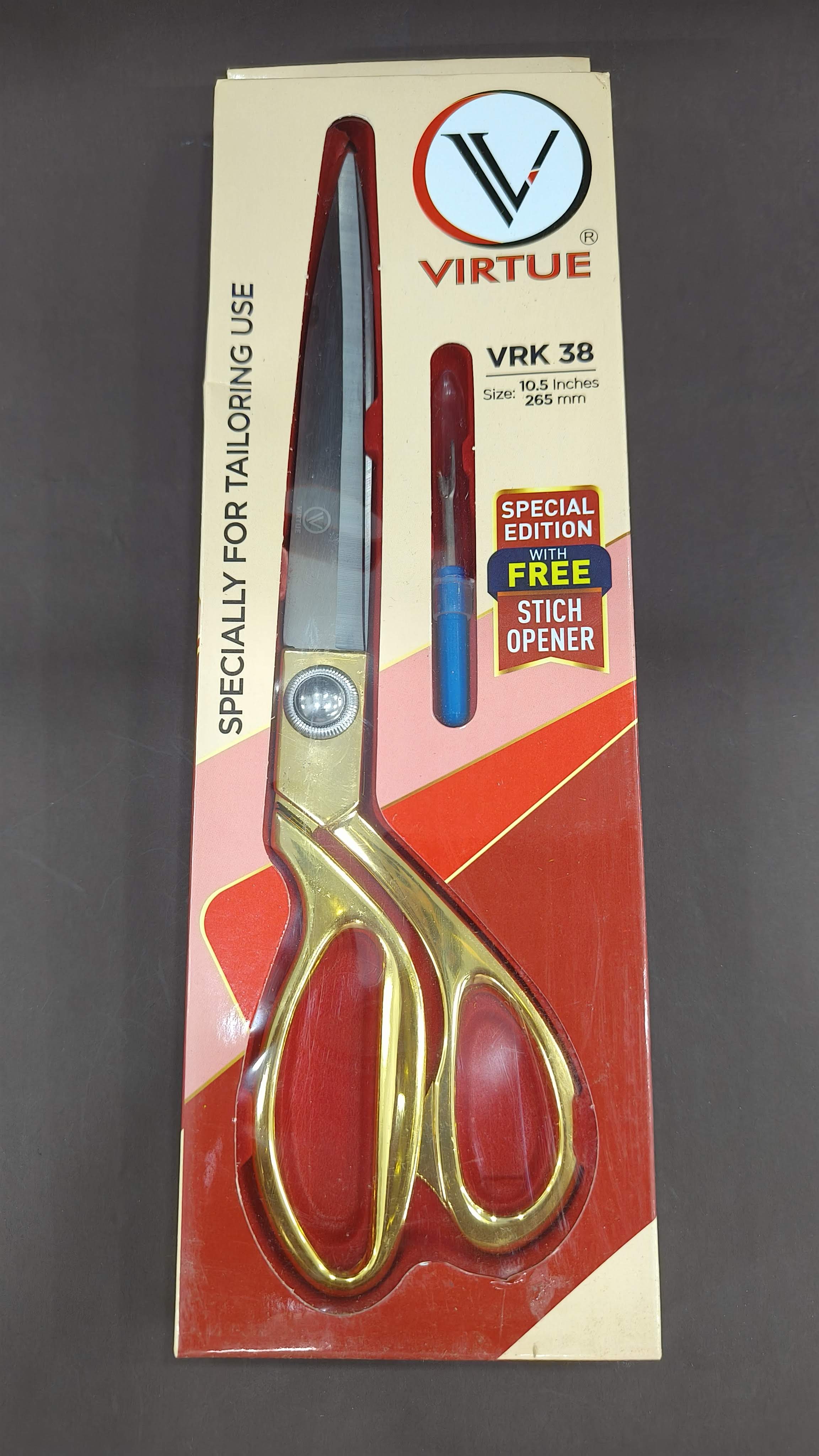 Virtue 10.5 inch VRK38 Scissors | Golden, Silver