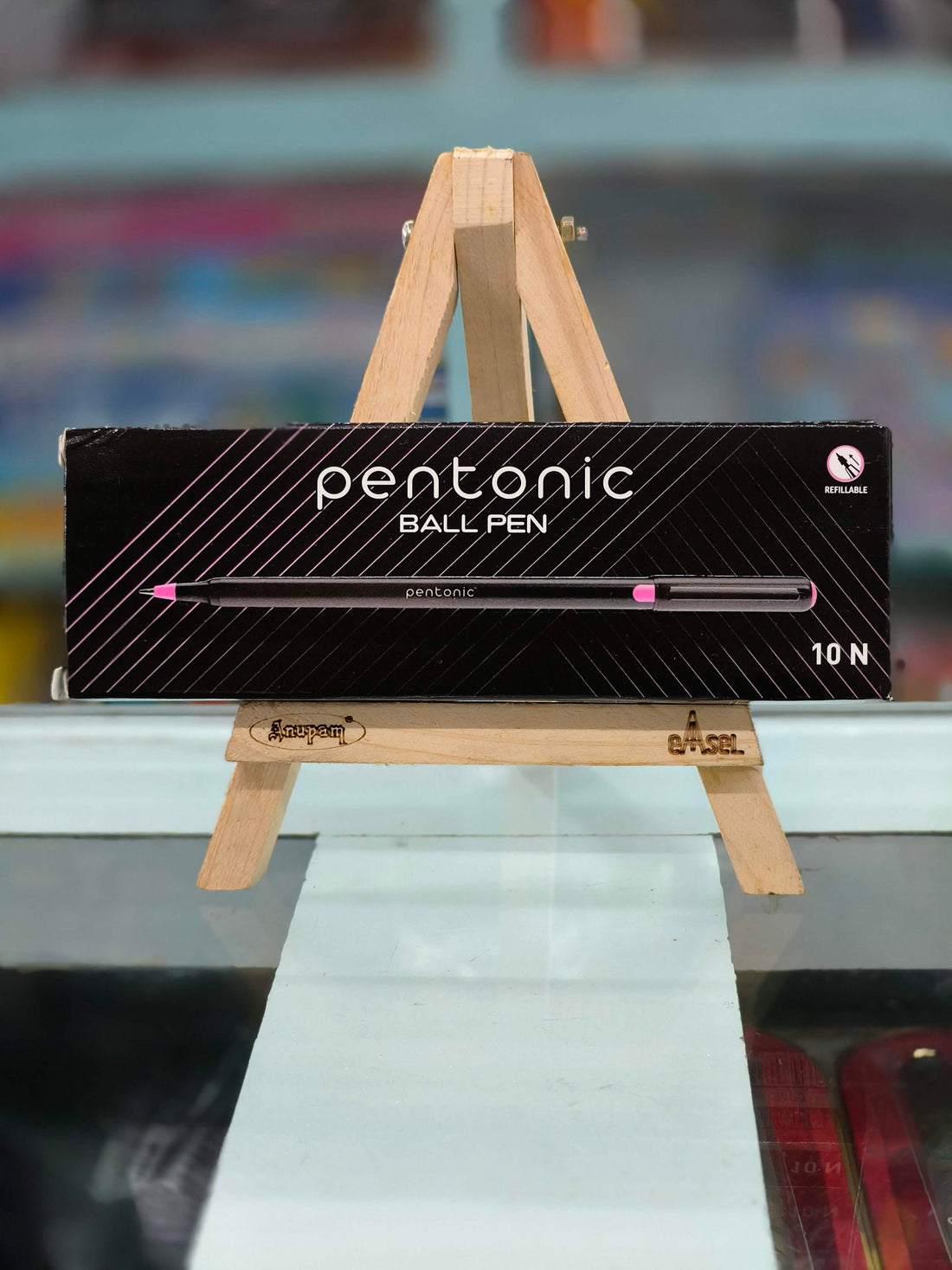 Pentonic 0.7 mm Ball Pen Blister Pack | Black Body | Pink Ink | Set of 10 Pens