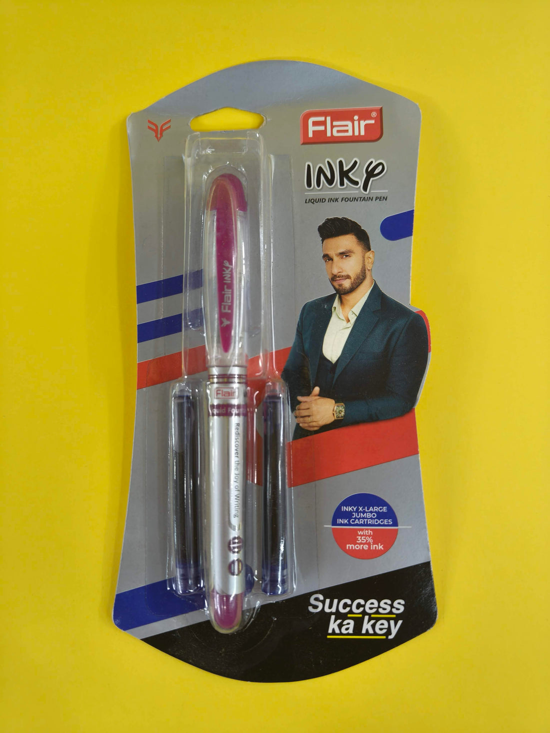 Flair Inky Liquid Ink Fountain Pen & 2 Pieces Inky X-Large Jumbo Ink Cartridge (Pack of 2)