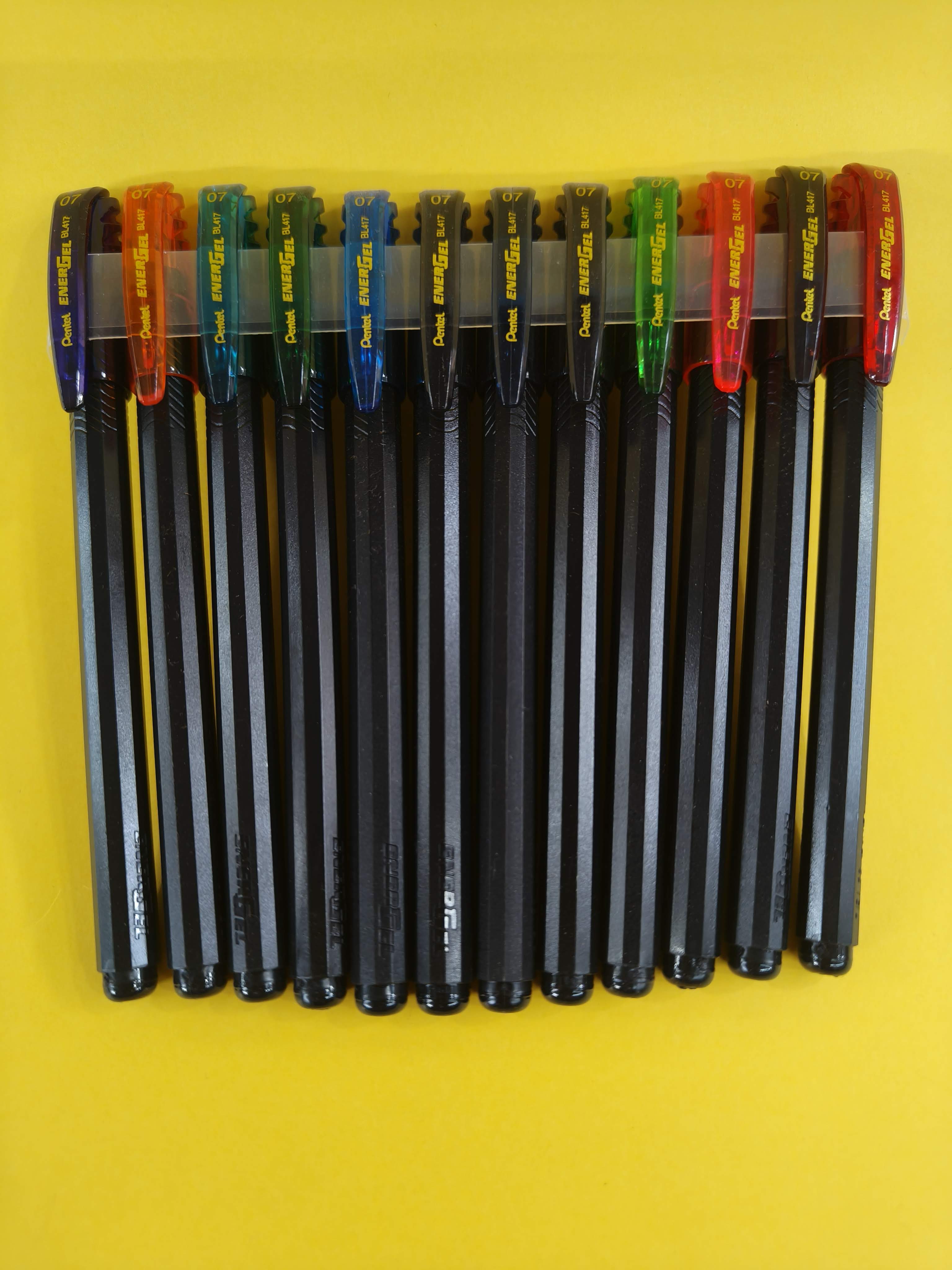 Pentel Energel 0.7mm Metal Tip Roller Gel Pen Set - Pack of 12 (Multicolour)