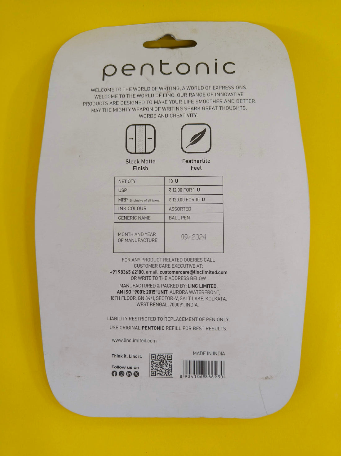 Pentonic Premium Ball Point Pen - 0.7 mm 10 Colour Pens Set